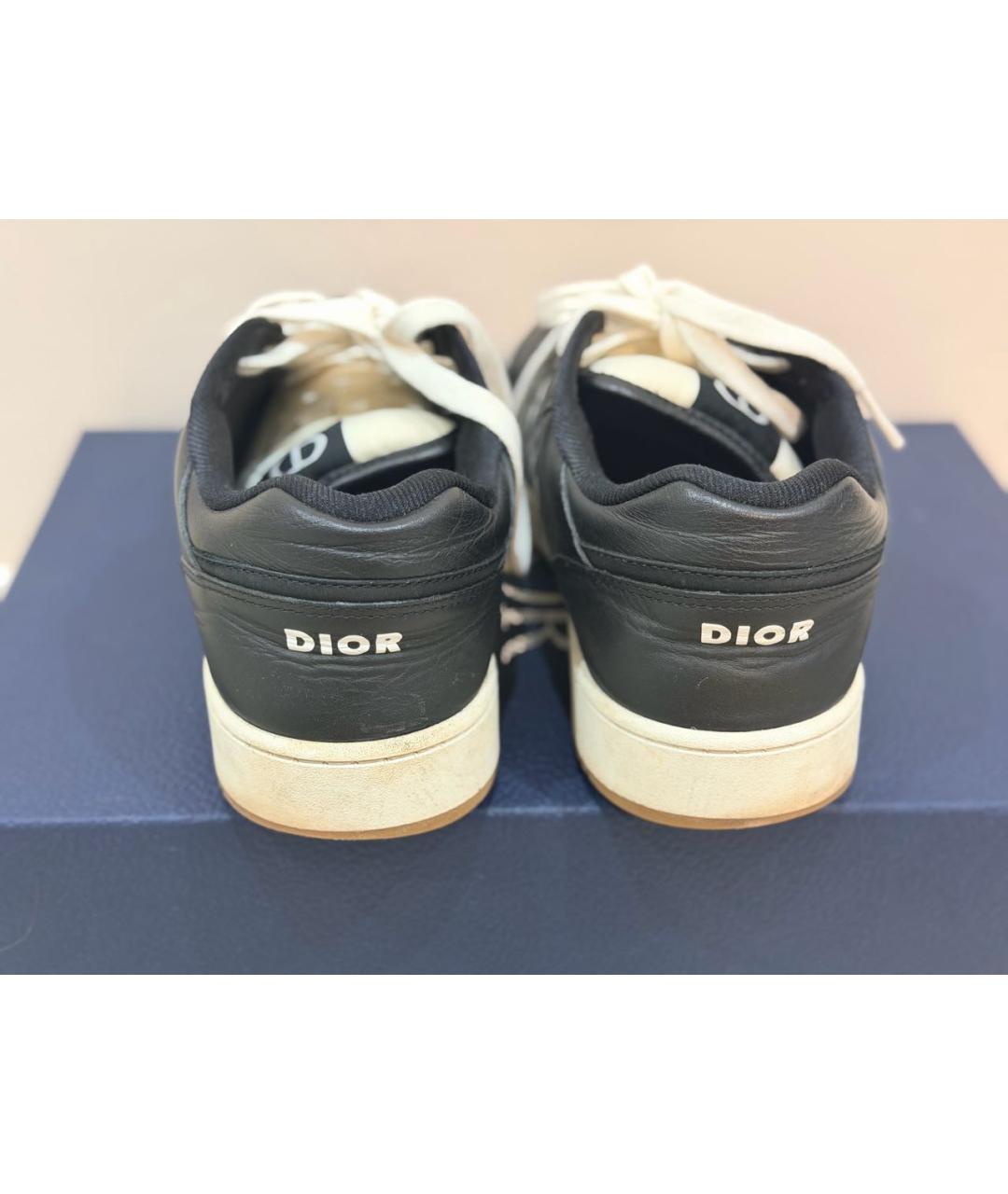 CHRISTIAN DIOR Черные кожаные низкие кроссовки / кеды, фото 4