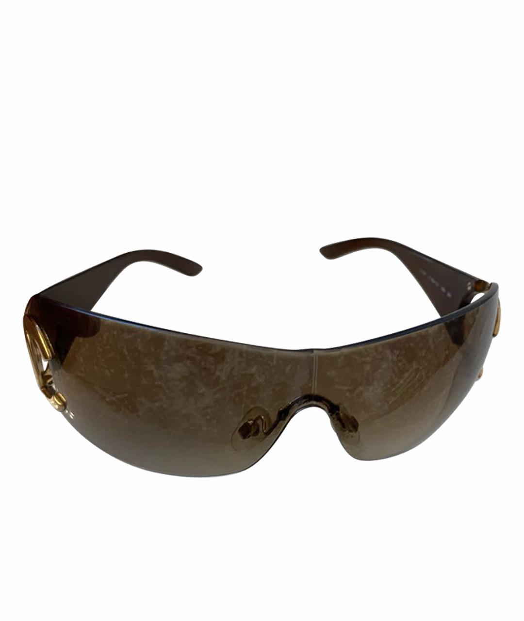 CHANEL Коричневые пластиковые солнцезащитные очки, фото 1