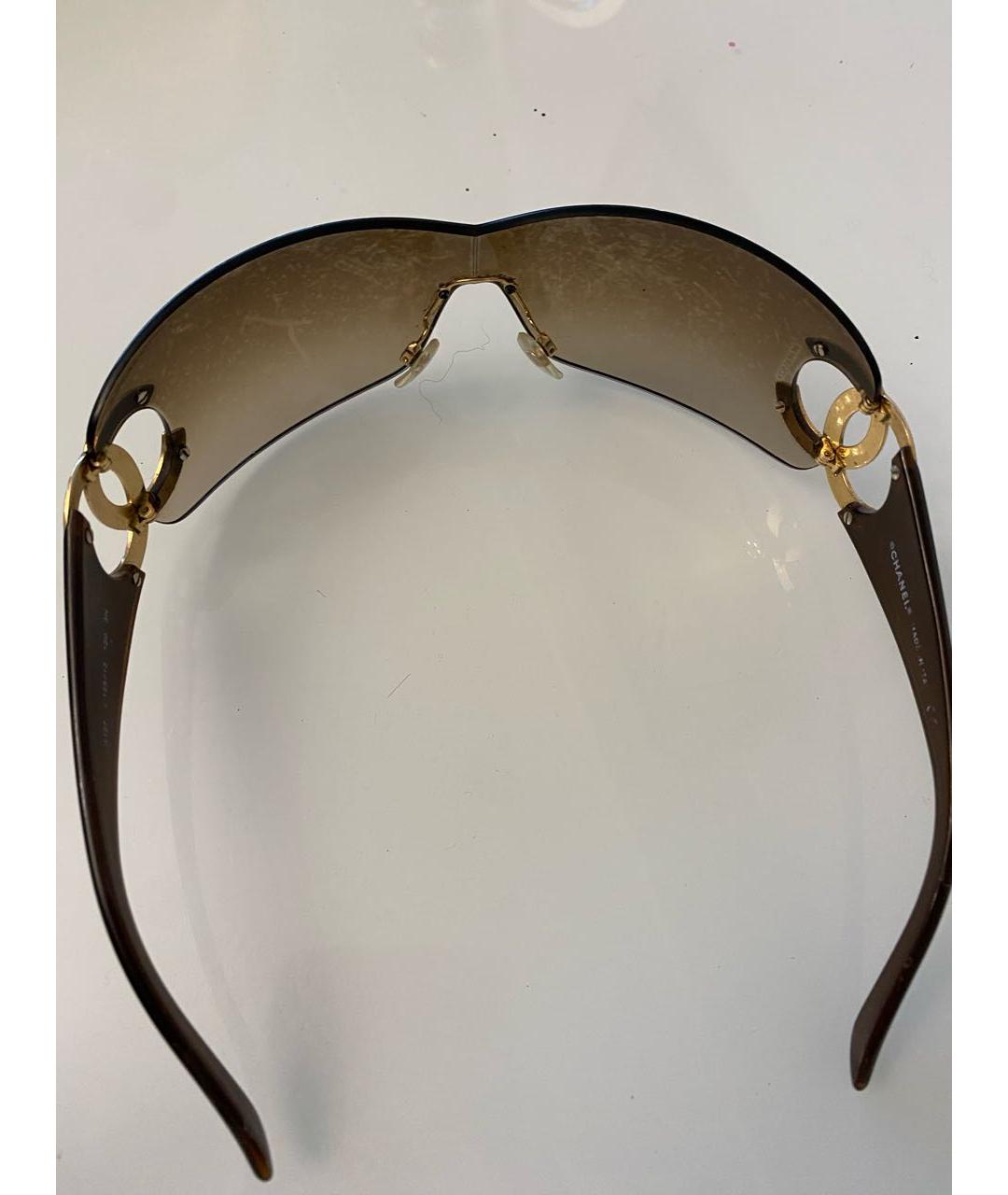 CHANEL Коричневые пластиковые солнцезащитные очки, фото 5