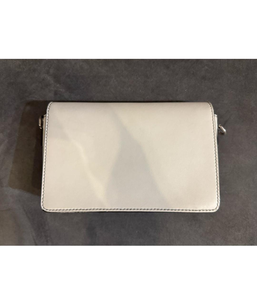 CHRISTIAN DIOR Белая кожаная сумка через плечо, фото 3