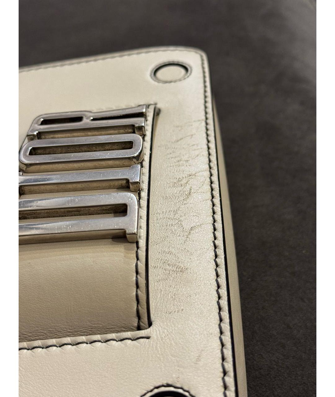 CHRISTIAN DIOR Белая кожаная сумка через плечо, фото 7