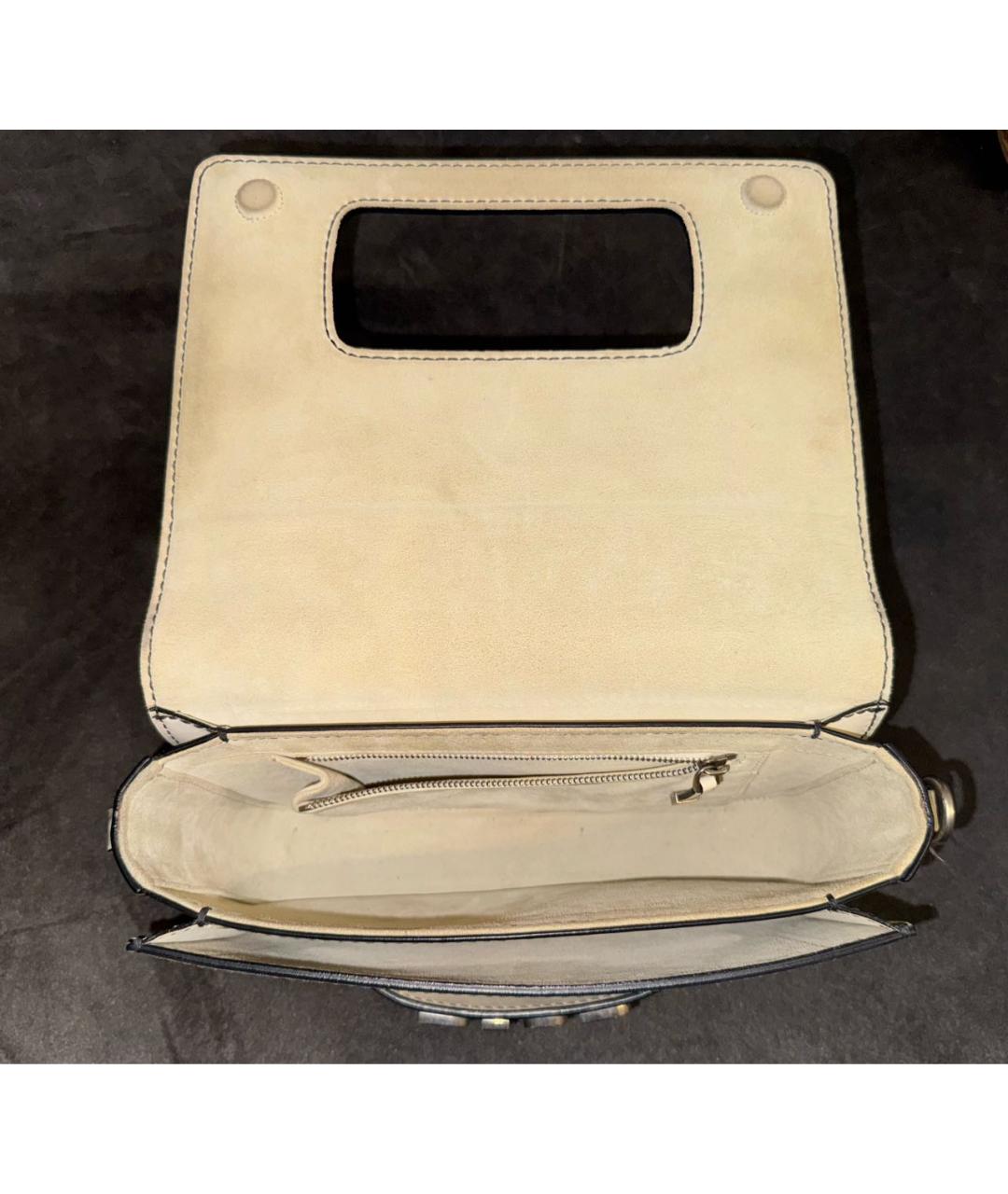 CHRISTIAN DIOR Белая кожаная сумка через плечо, фото 4