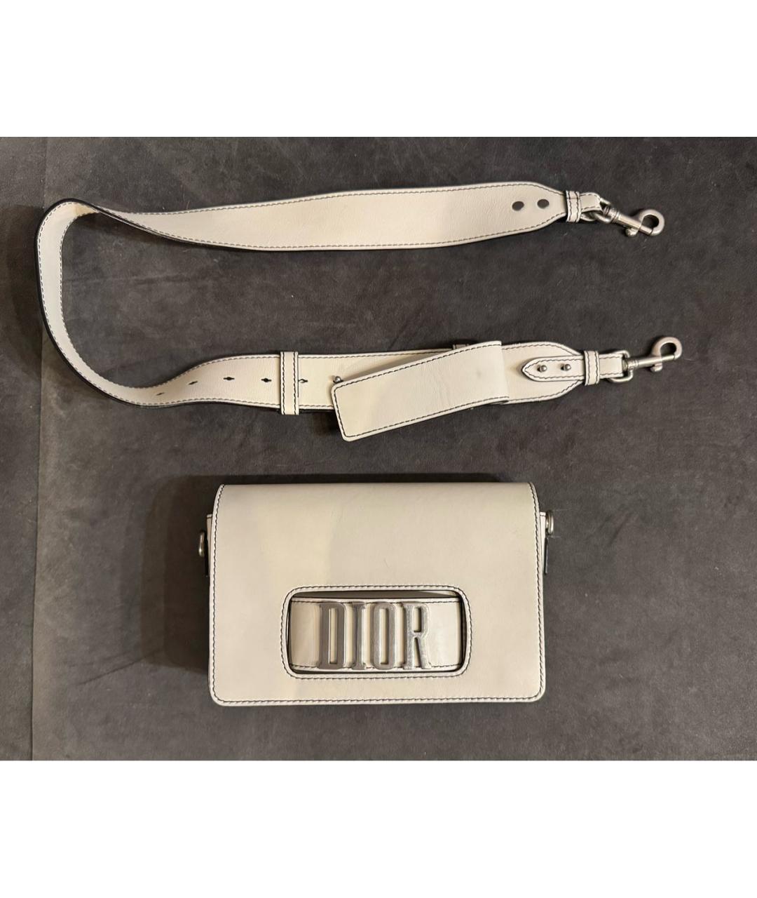 CHRISTIAN DIOR Белая кожаная сумка через плечо, фото 8