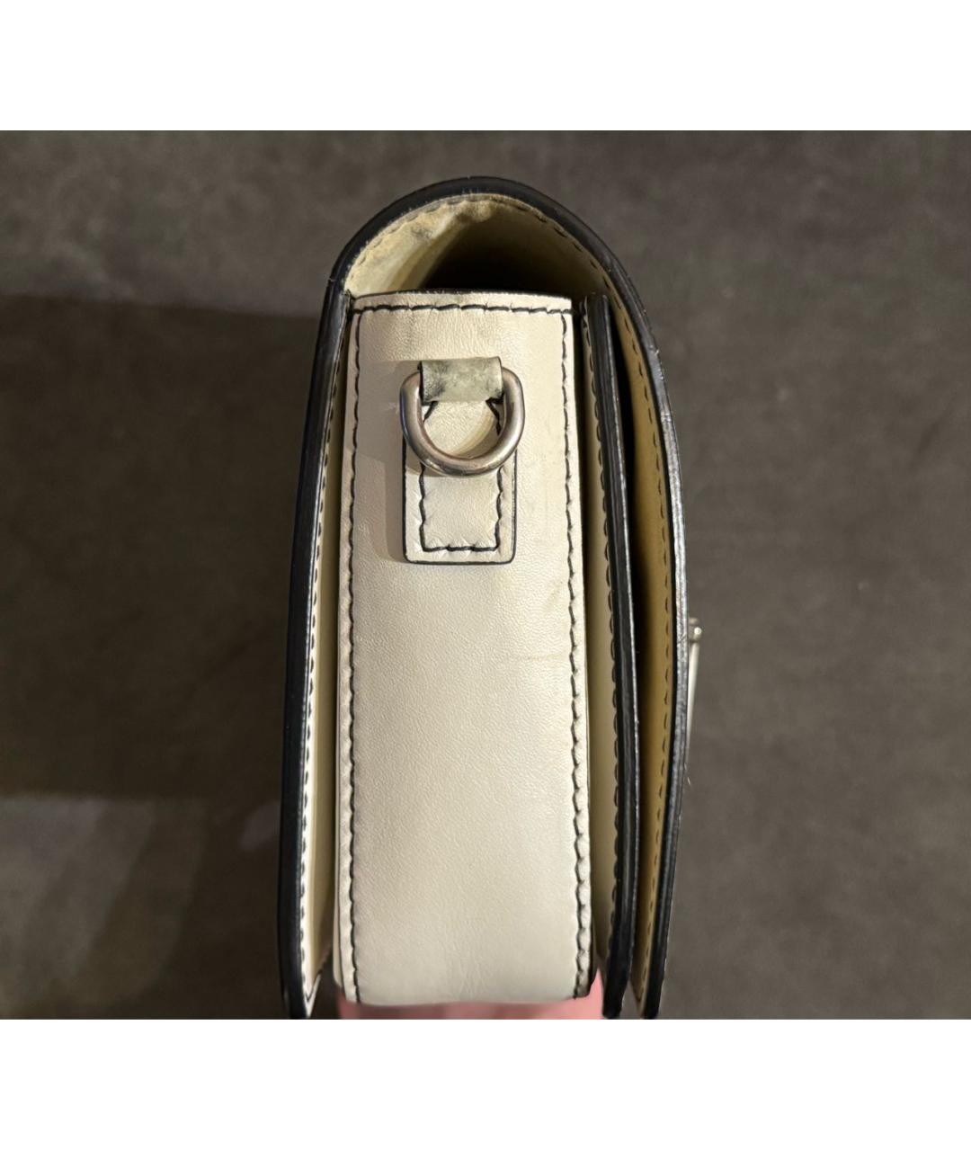 CHRISTIAN DIOR Белая кожаная сумка через плечо, фото 5