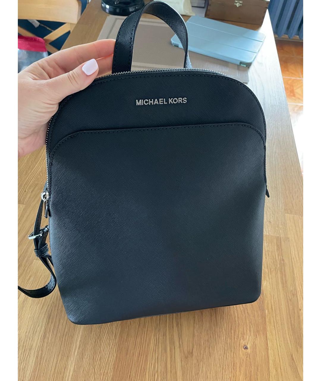 MICHAEL KORS Черный кожаный рюкзак, фото 8