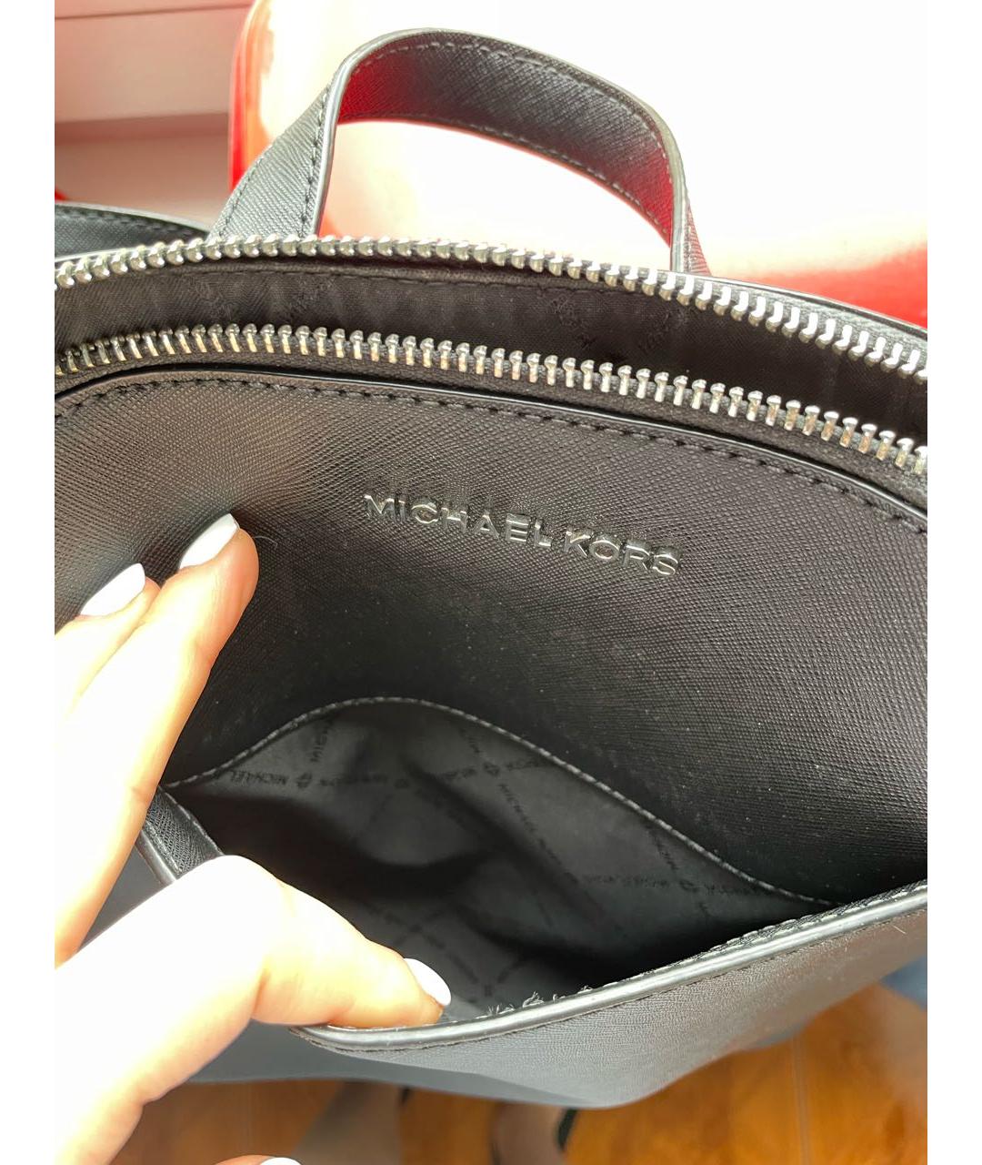 MICHAEL KORS Черный кожаный рюкзак, фото 6