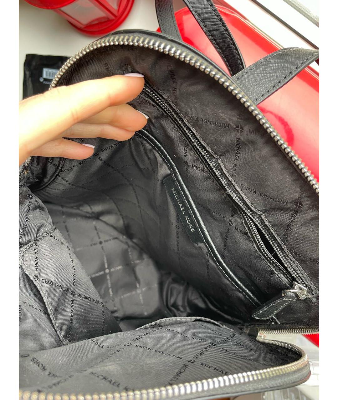 MICHAEL KORS Черный кожаный рюкзак, фото 4