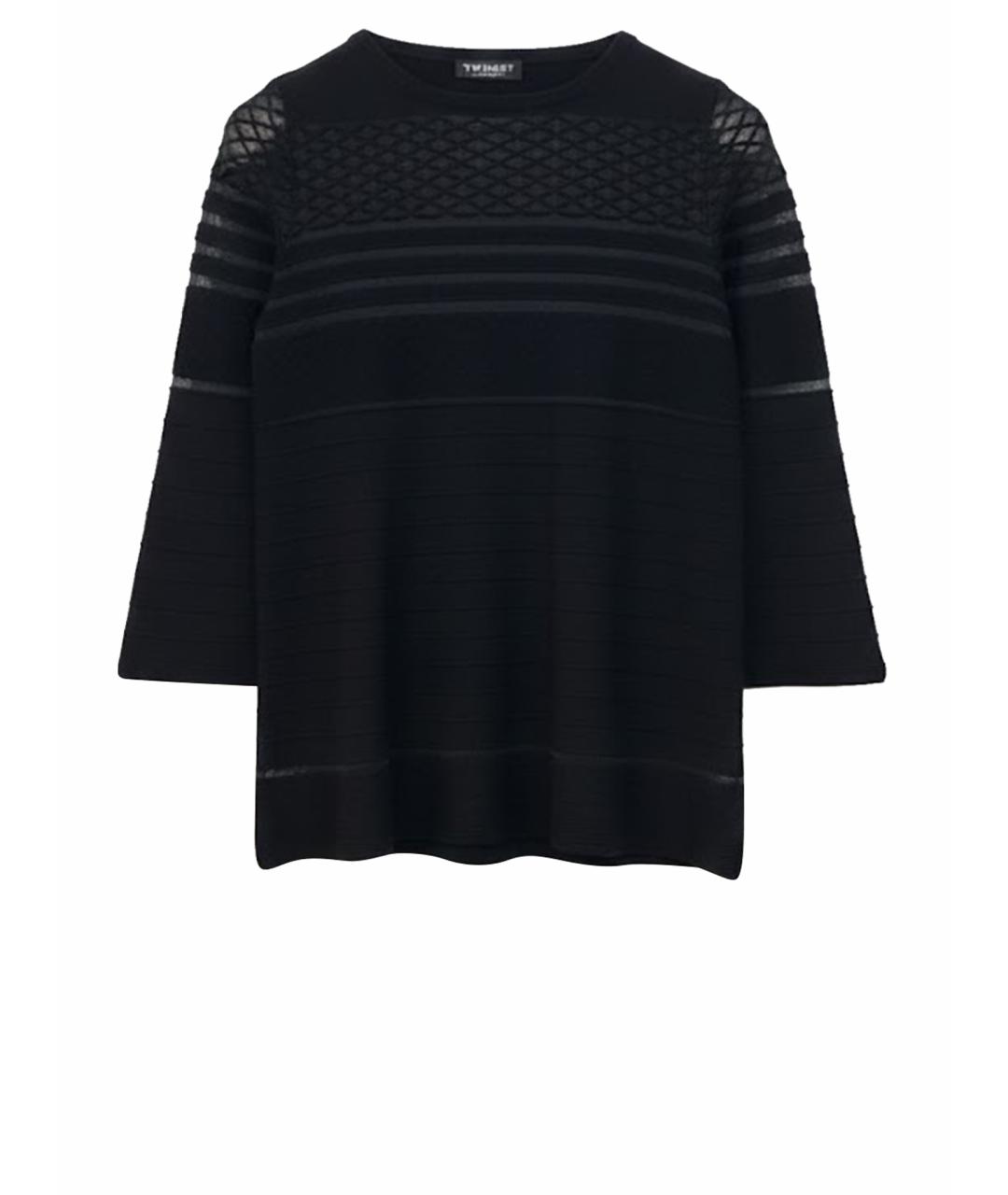 TWIN-SET Черный вискозный джемпер / свитер, фото 1