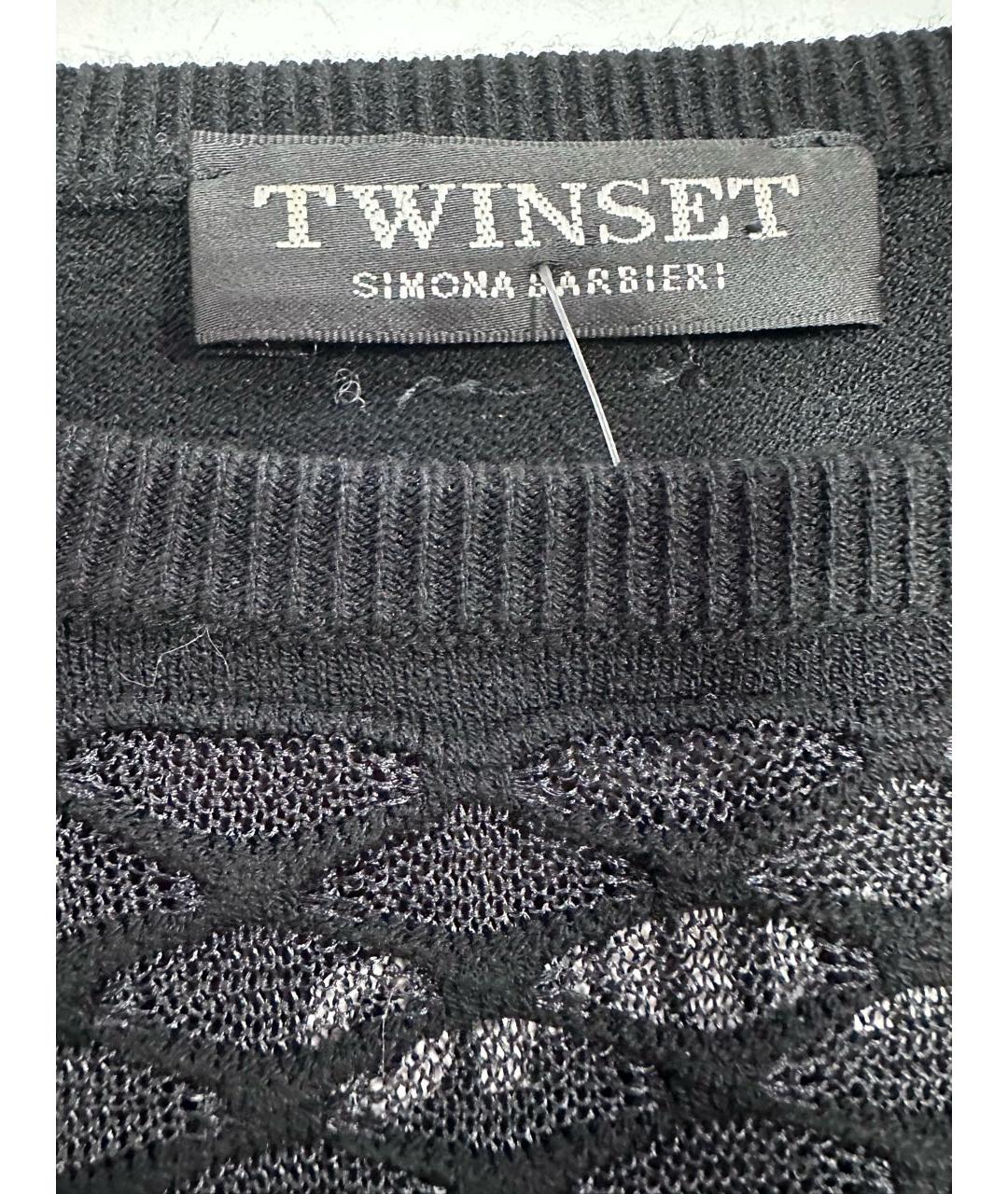 TWIN-SET Черный вискозный джемпер / свитер, фото 5