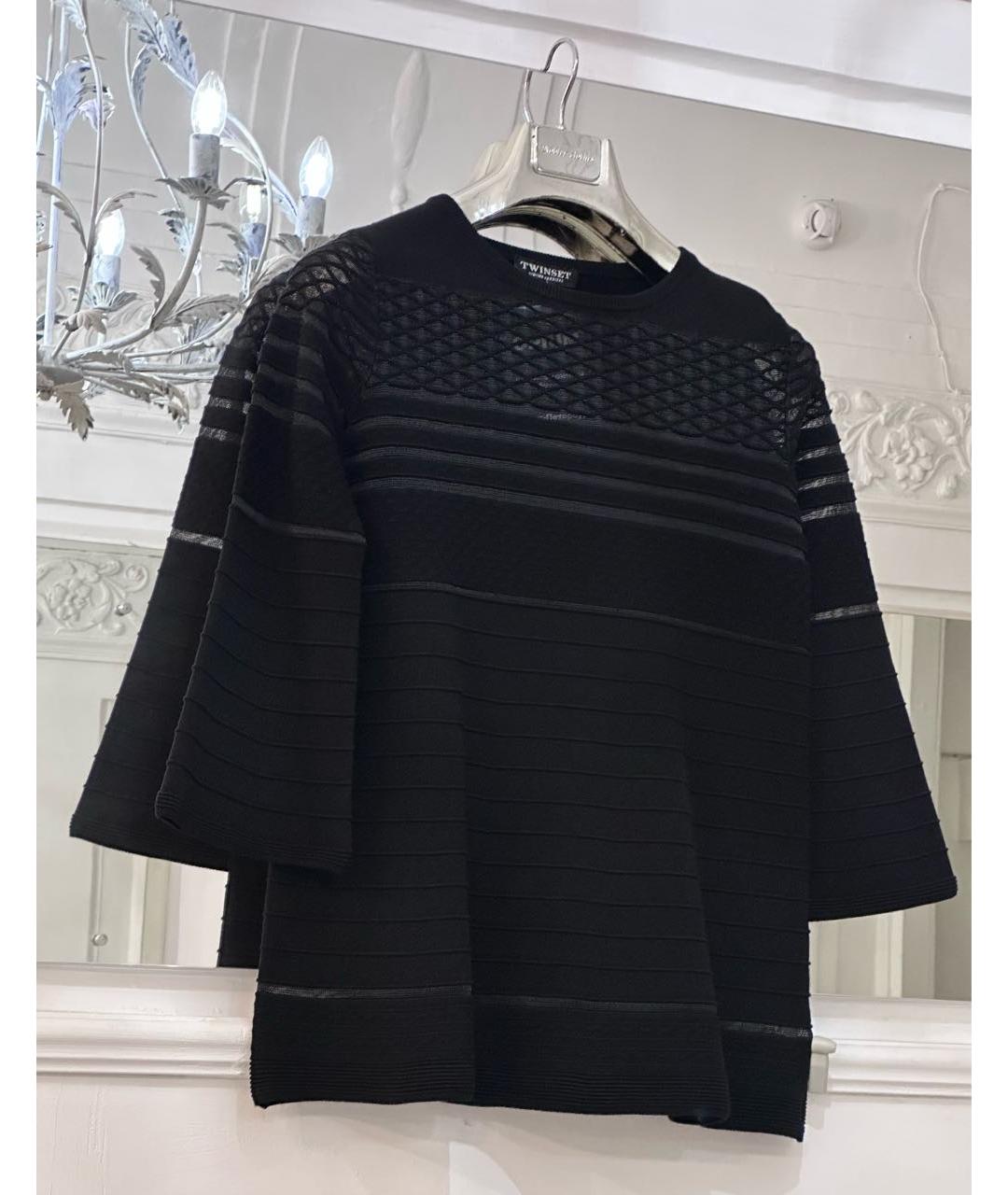 TWIN-SET Черный вискозный джемпер / свитер, фото 7