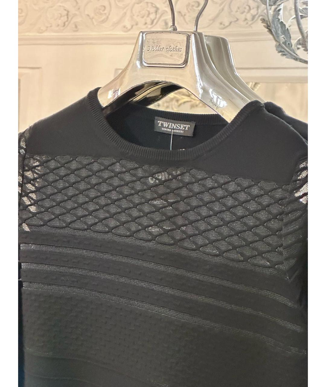 TWIN-SET Черный вискозный джемпер / свитер, фото 4