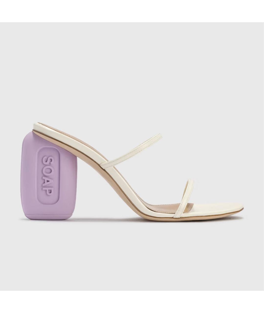 LOEWE Белые кожаные босоножки, фото 8