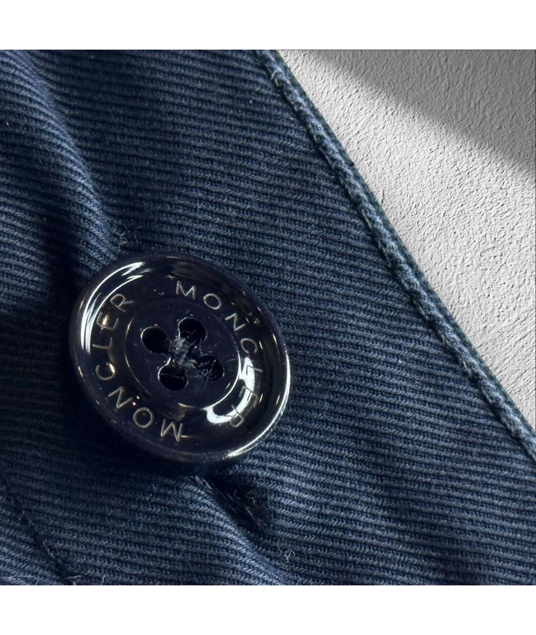 MONCLER Синие хлопковые брюки чинос, фото 6