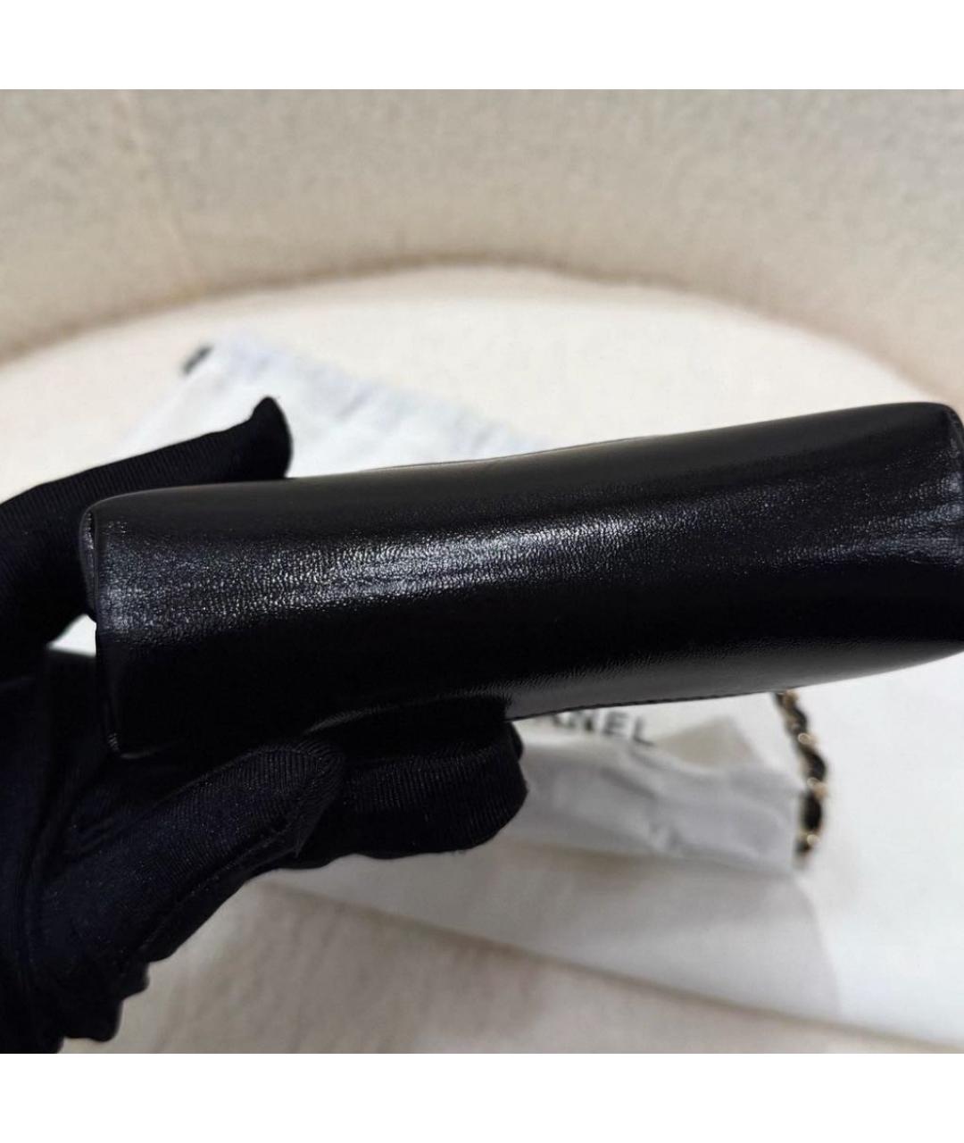 CHANEL Черная кожаная сумка через плечо, фото 4