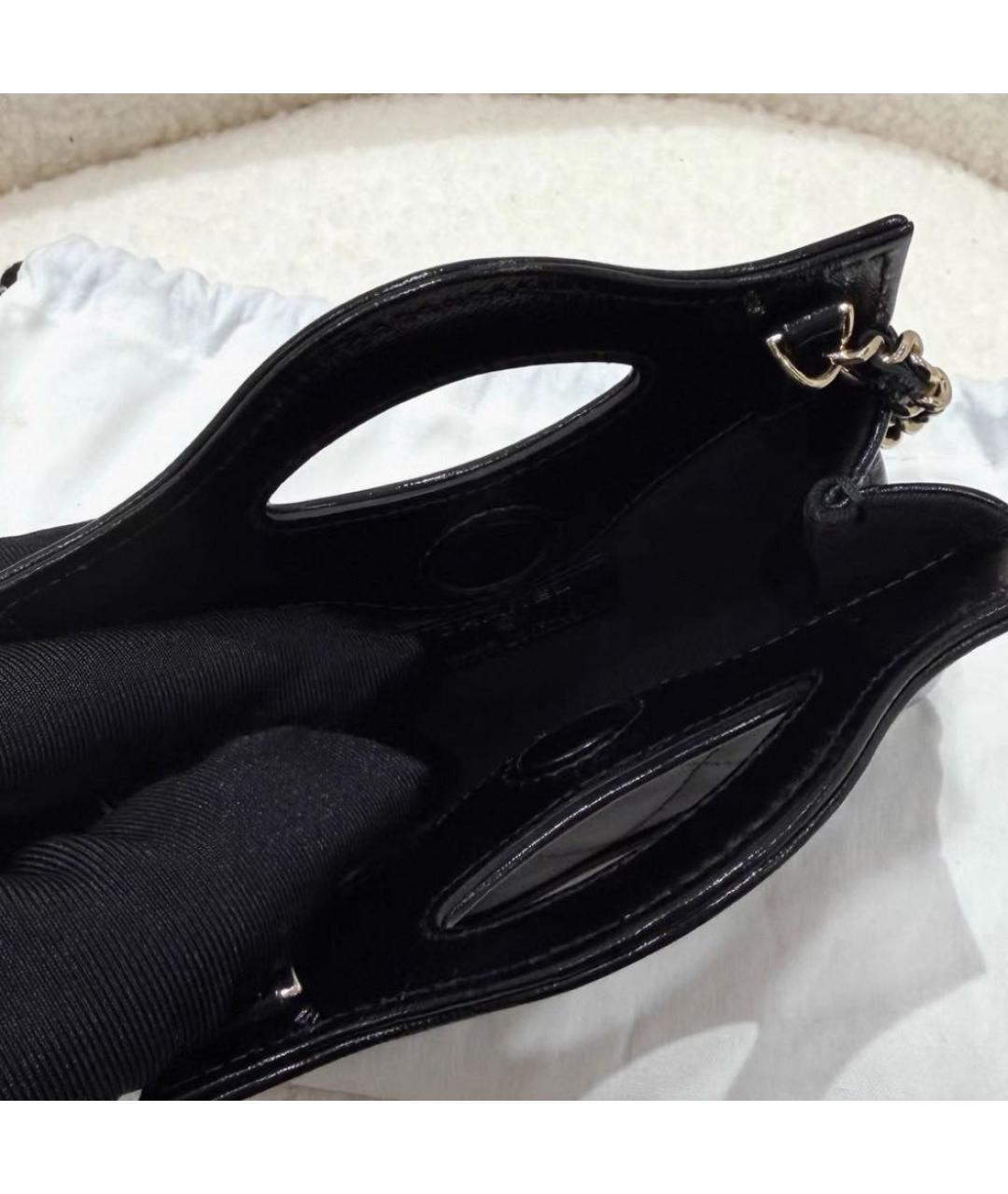 CHANEL Черная кожаная сумка через плечо, фото 5