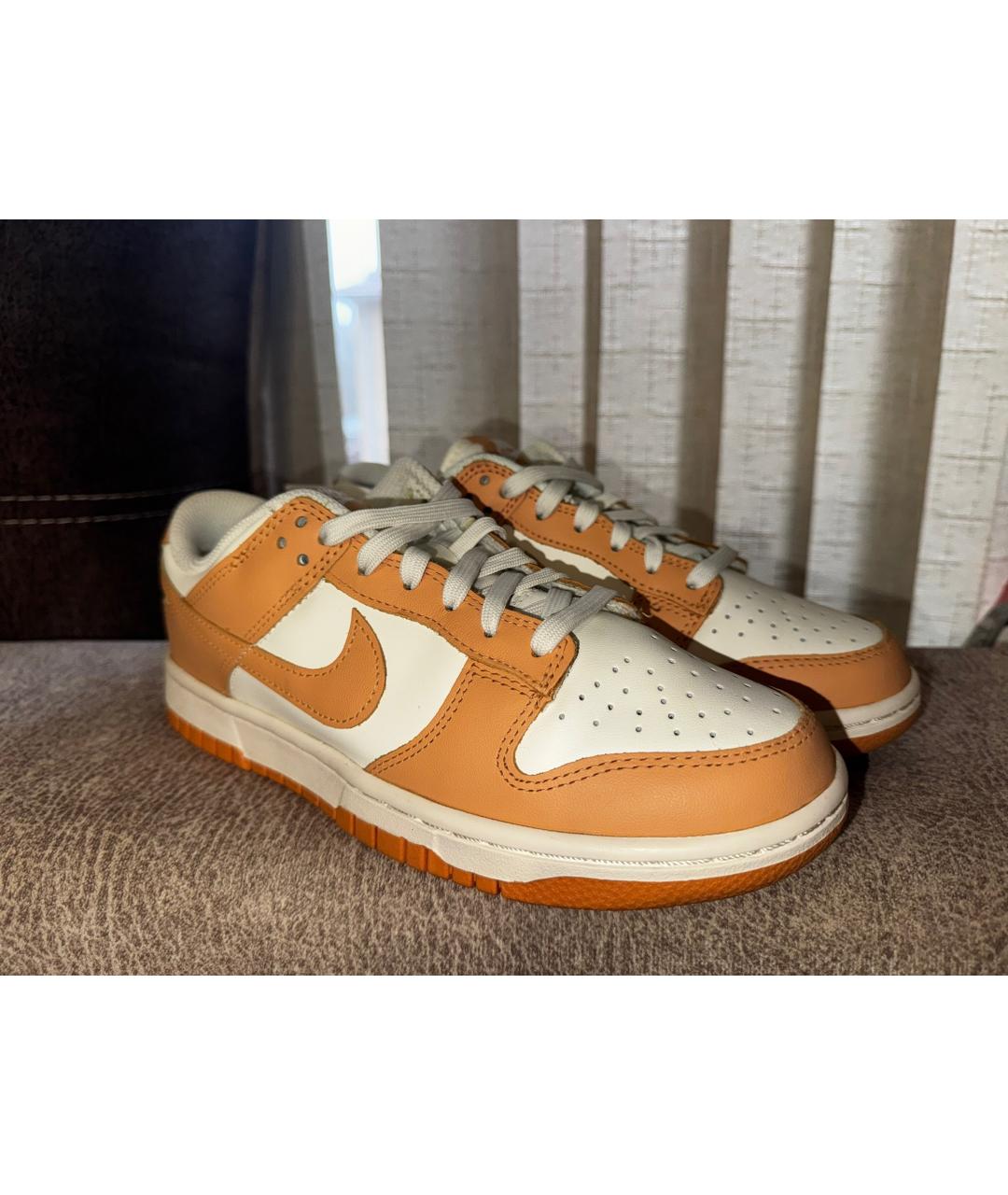 NIKE Бежевые кожаные кроссовки, фото 2