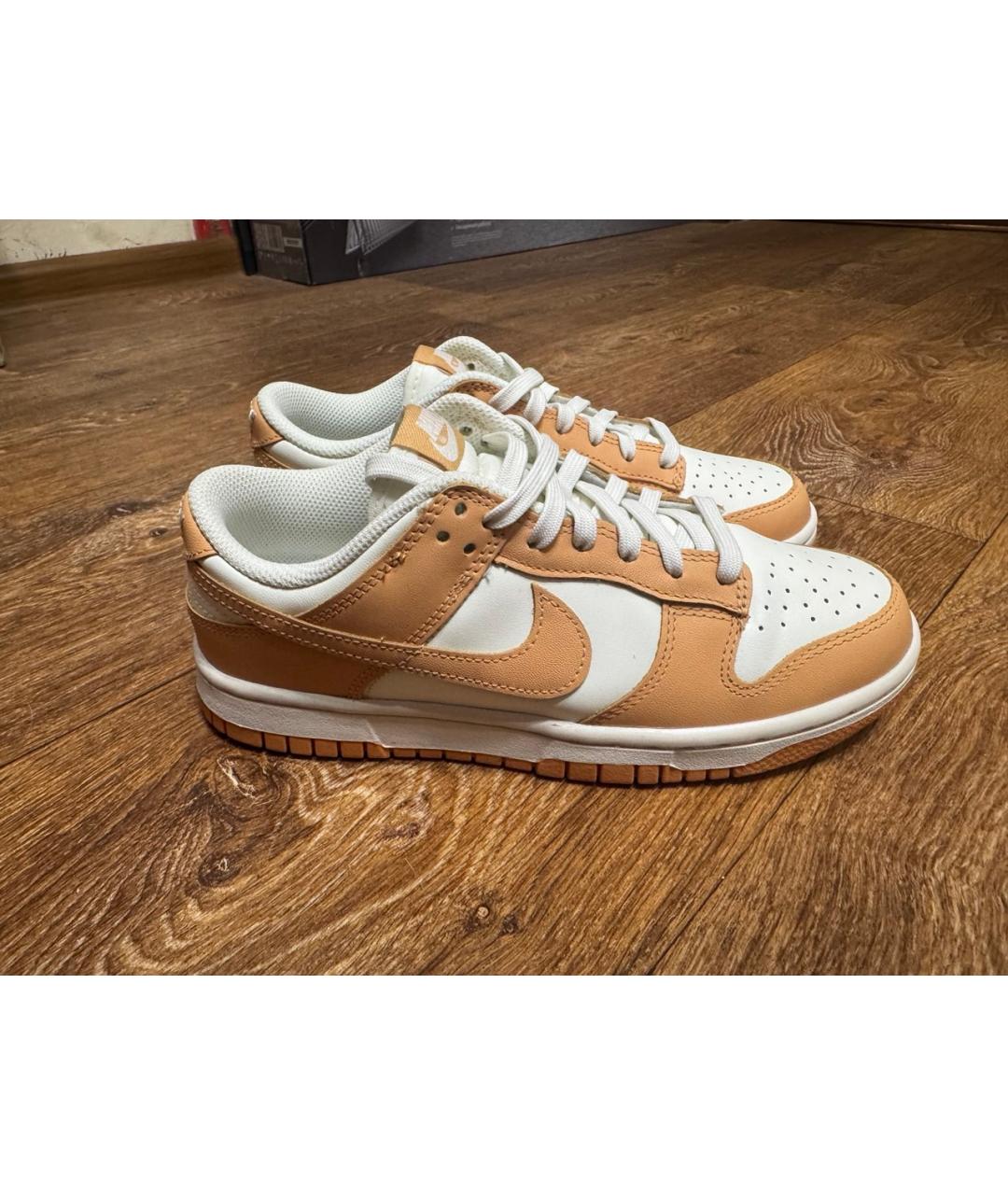 NIKE Бежевые кожаные кроссовки, фото 7