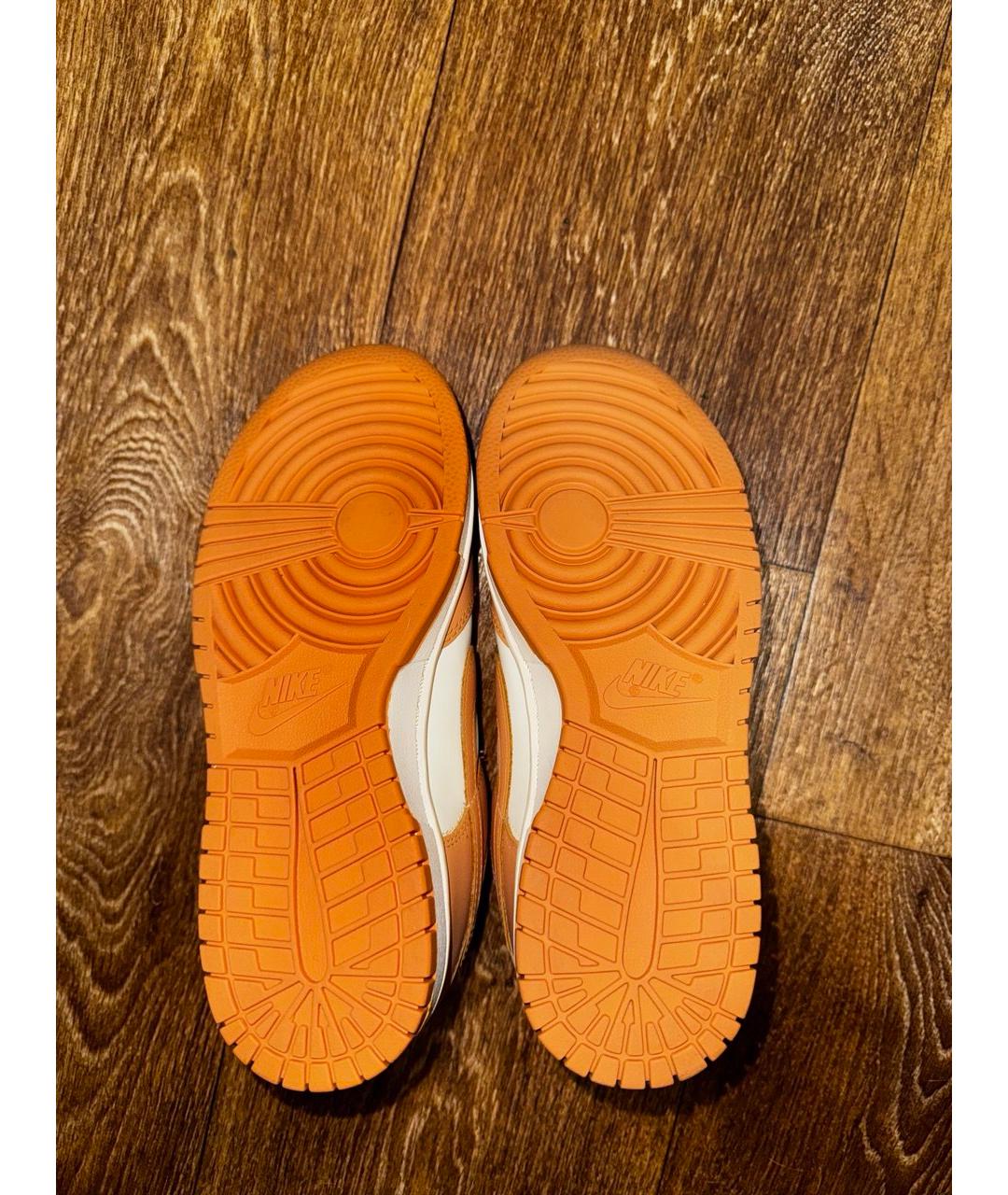 NIKE Бежевые кожаные кроссовки, фото 5