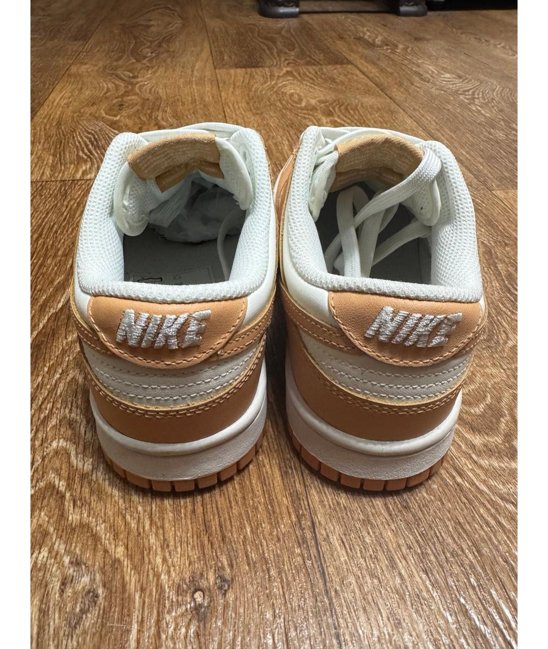 NIKE Бежевые кожаные кроссовки, фото 4