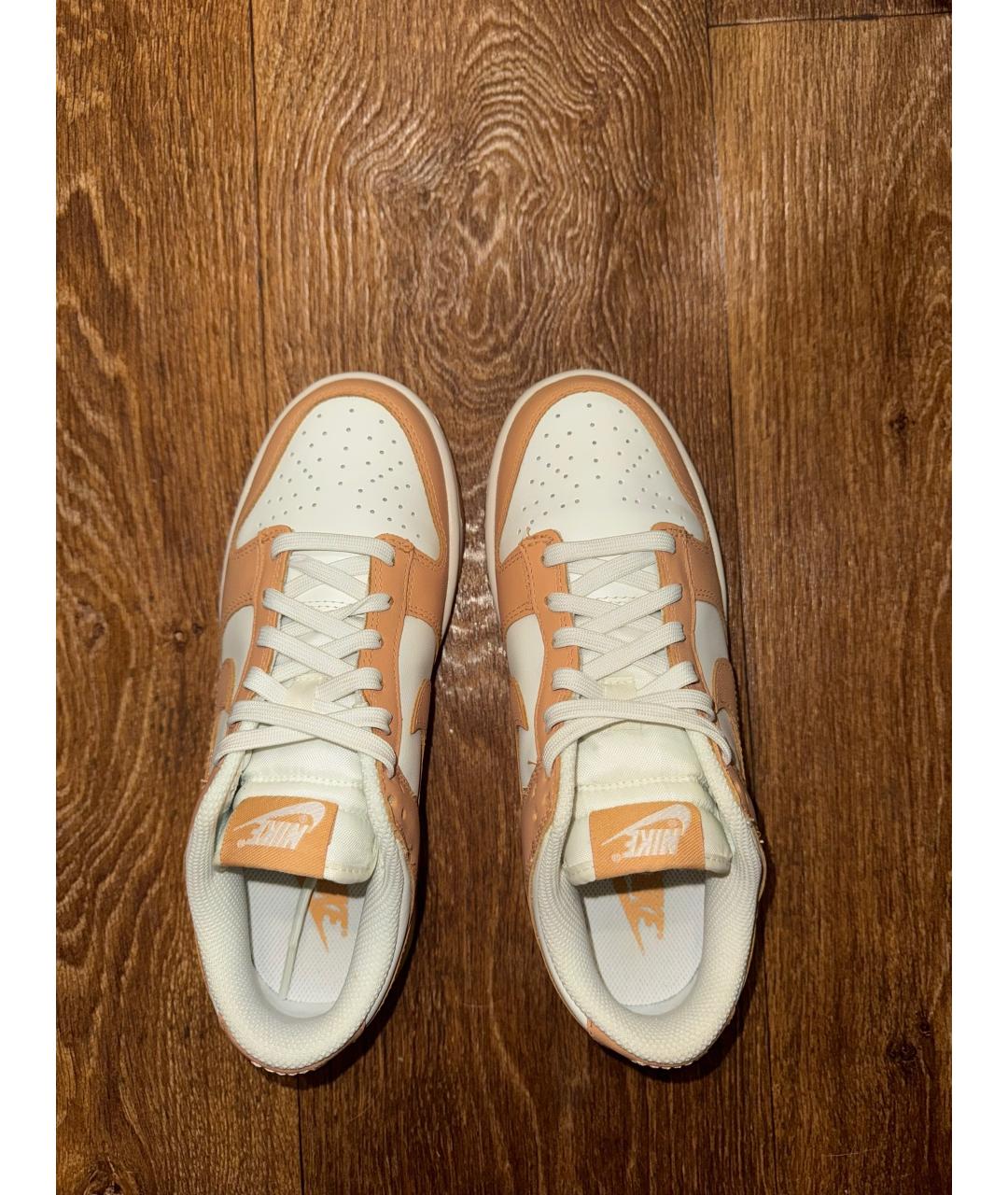 NIKE Бежевые кожаные кроссовки, фото 3