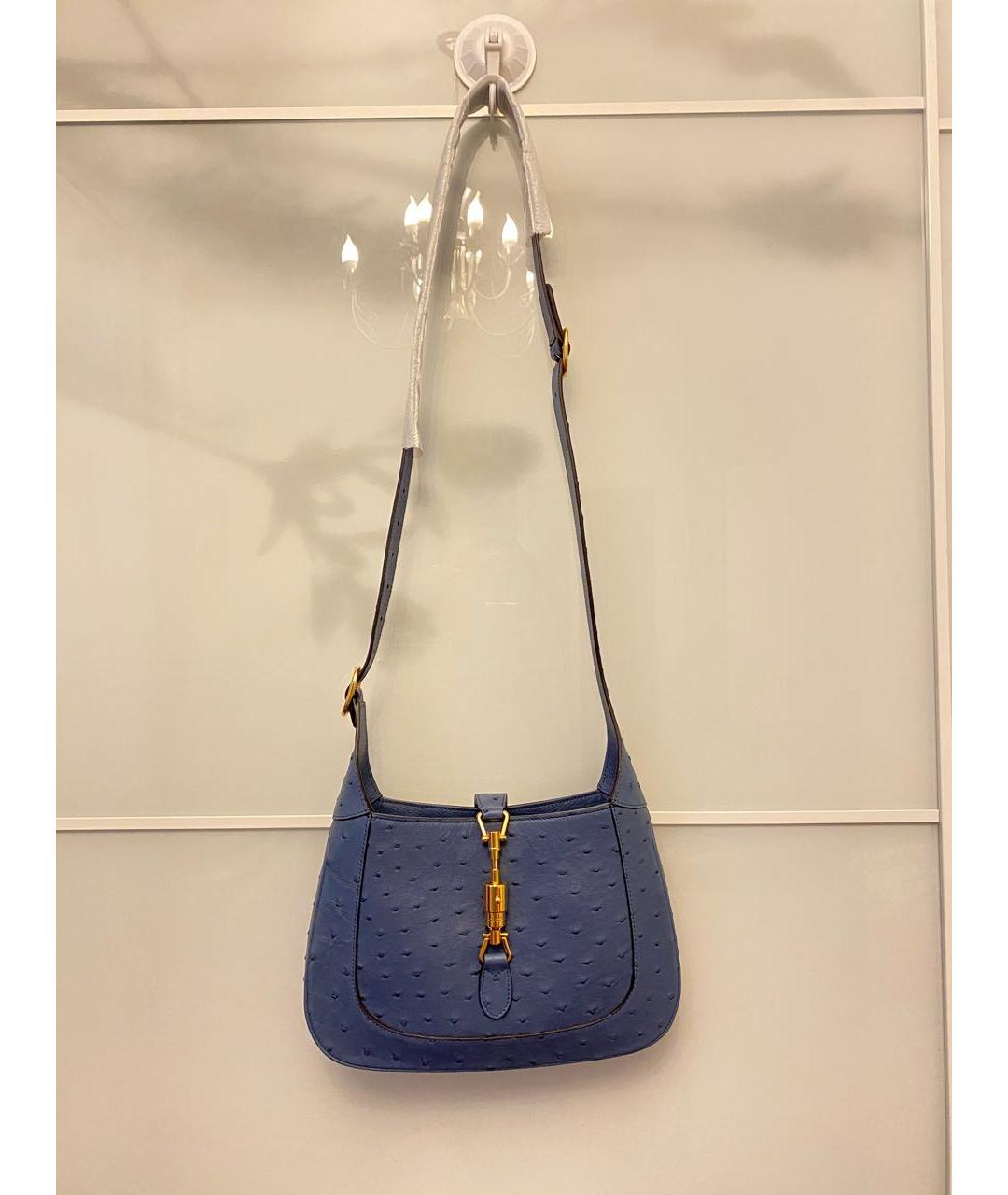 GUCCI Синяя сумка через плечо из экзотической кожи, фото 2