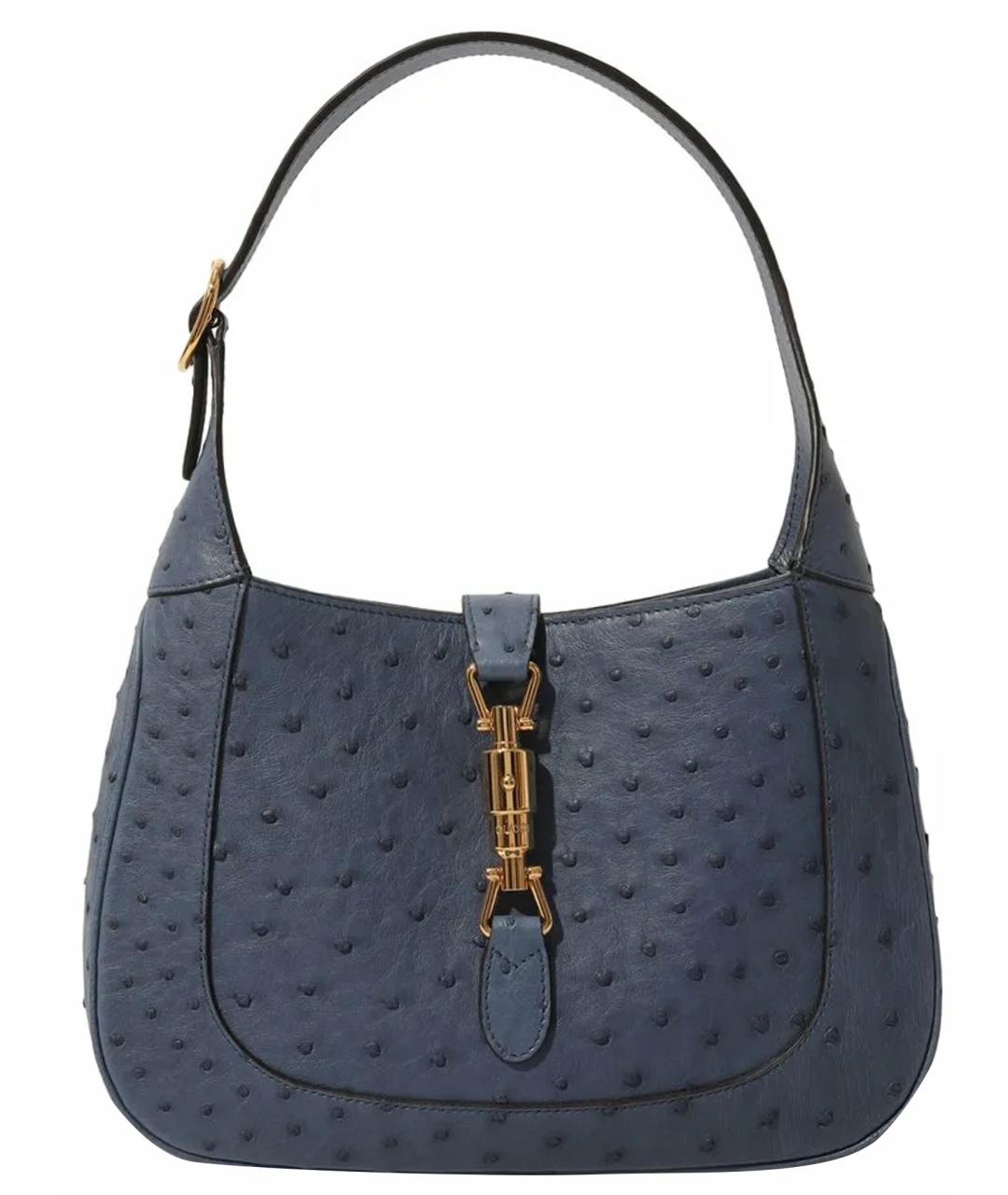 GUCCI Синяя сумка через плечо из экзотической кожи, фото 1