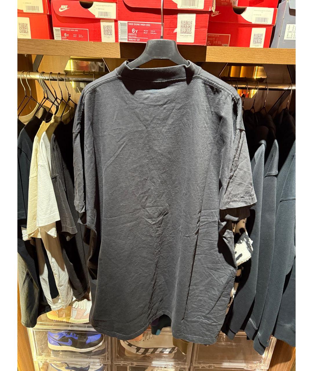 BALENCIAGA Черная хлопко-полиэстеровая футболка, фото 4