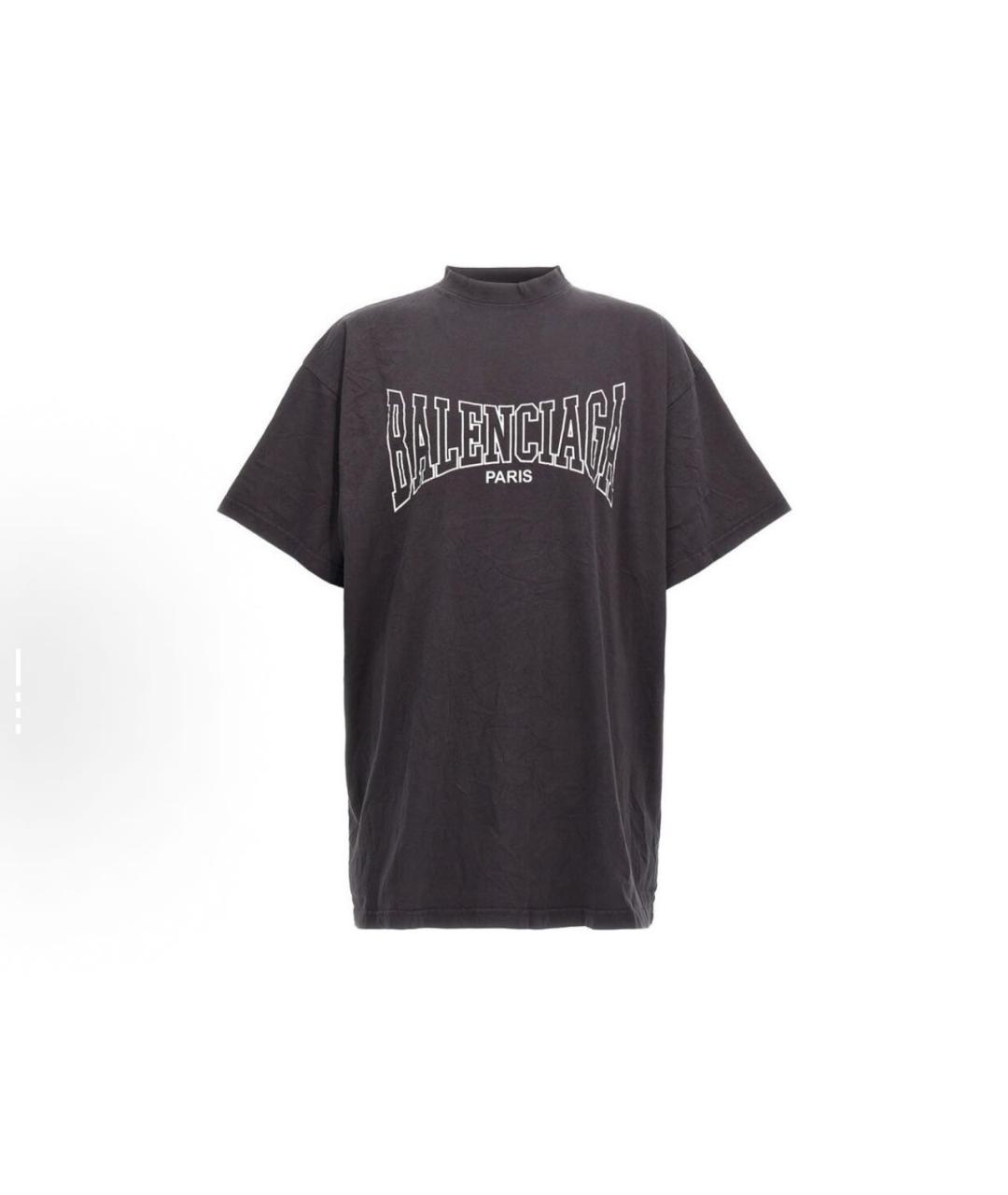BALENCIAGA Черная хлопко-полиэстеровая футболка, фото 7