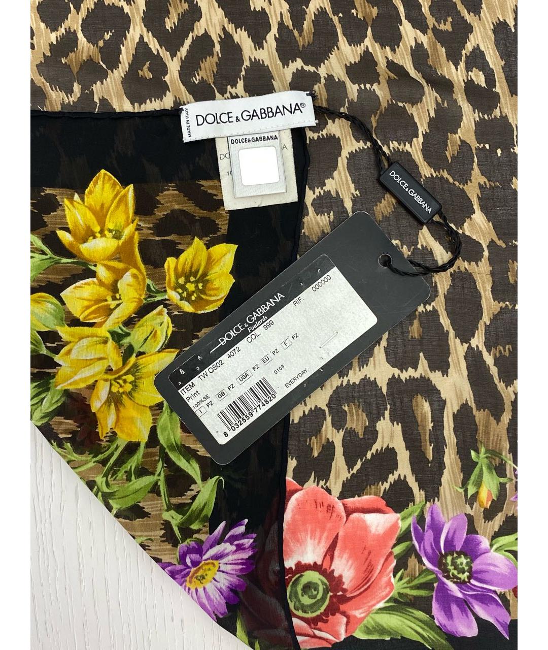 DOLCE&GABBANA Мульти шелковый платок, фото 2