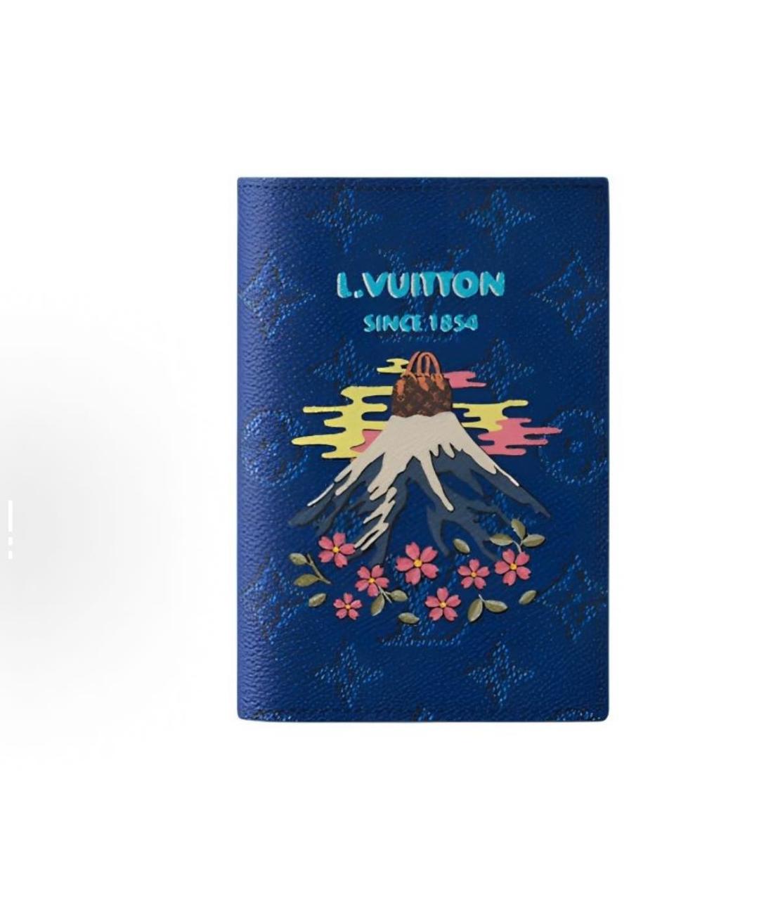 LOUIS VUITTON Синий кожаный кошелек, фото 4