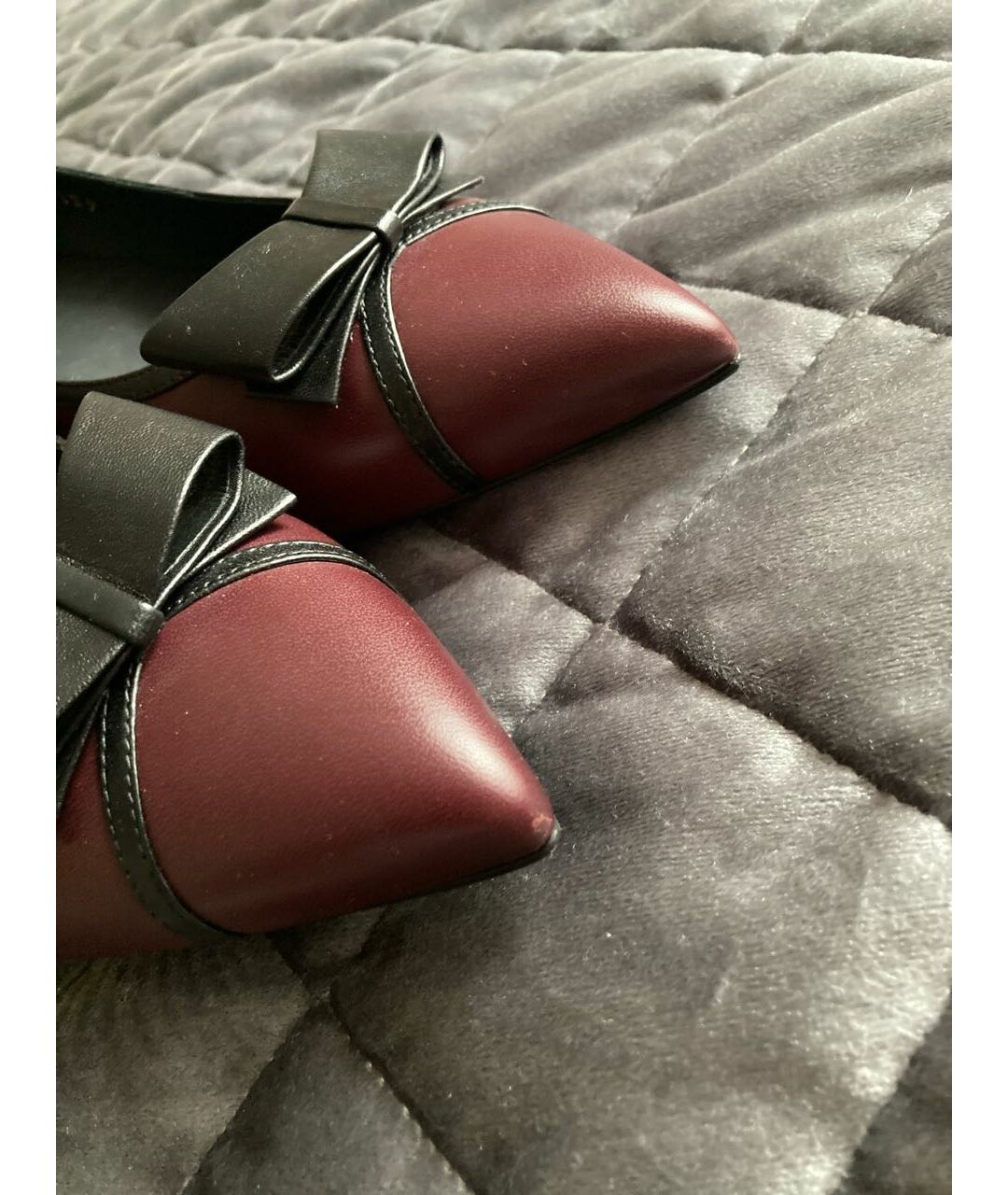 CHANEL PRE-OWNED Бордовые кожаные туфли, фото 8