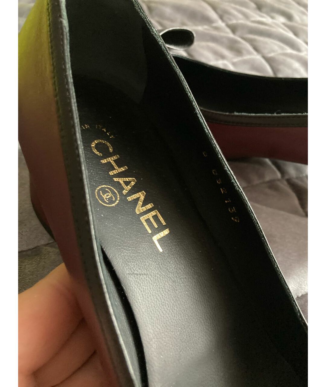 CHANEL PRE-OWNED Бордовые кожаные туфли, фото 6