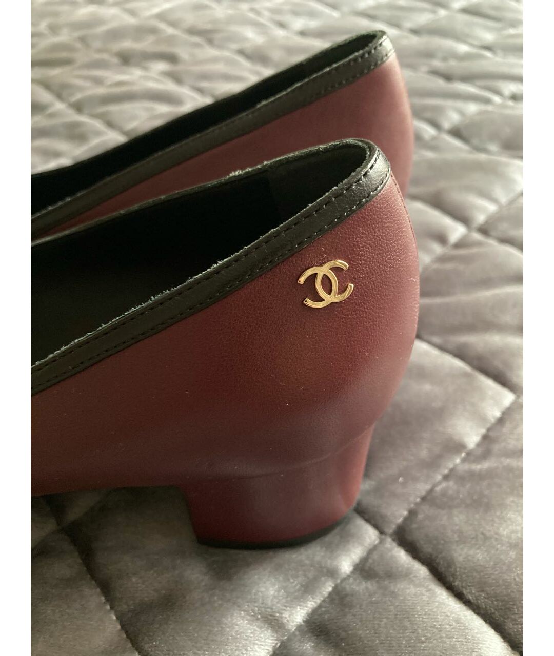 CHANEL PRE-OWNED Бордовые кожаные туфли, фото 5