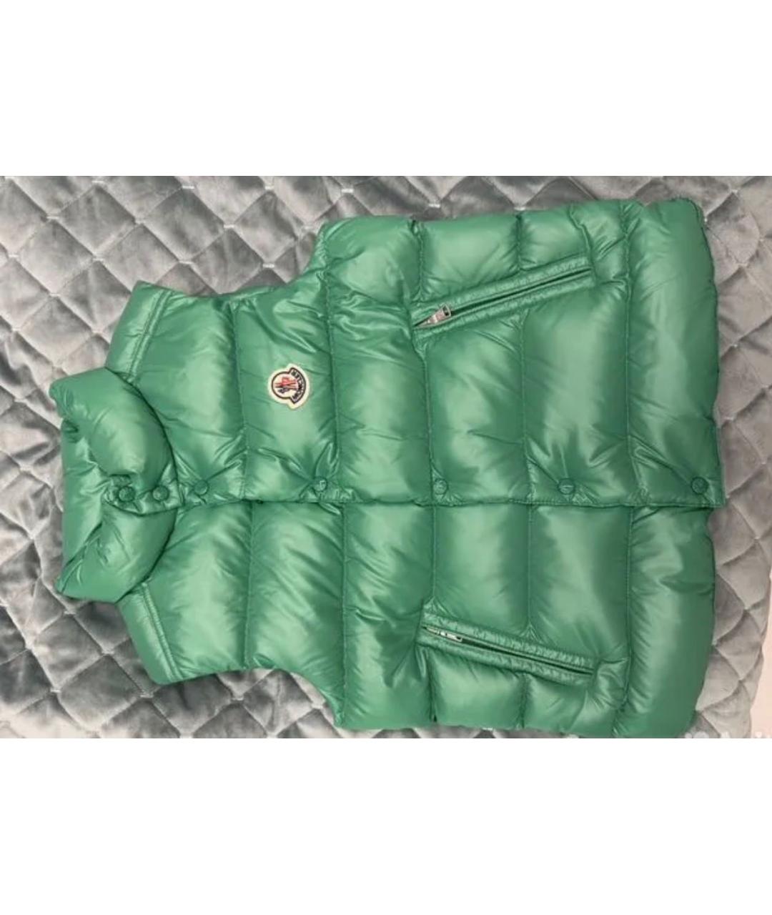 MONCLER Зеленый полиэстеровый жакет / жилет, фото 2