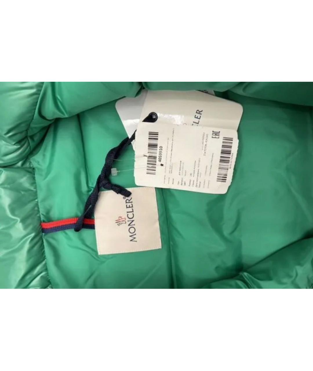 MONCLER Зеленый полиэстеровый жакет / жилет, фото 3