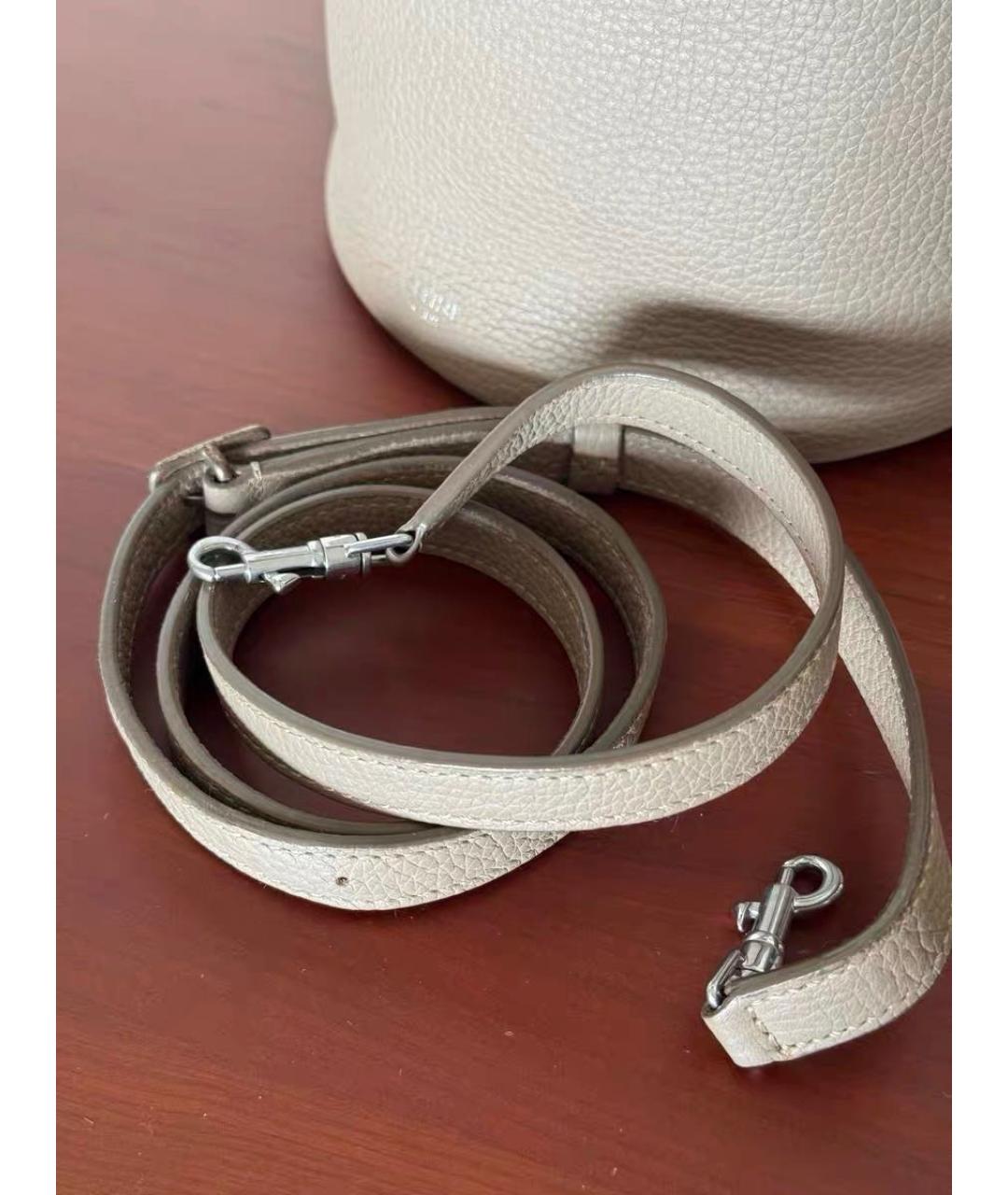 CELINE Бежевая кожаная сумка с короткими ручками, фото 8