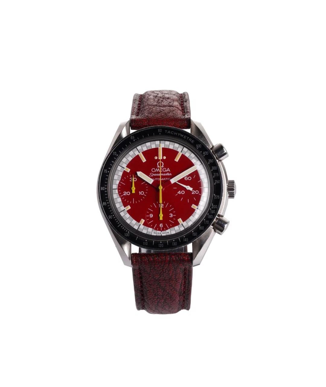 OMEGA Красные стальные часы, фото 1