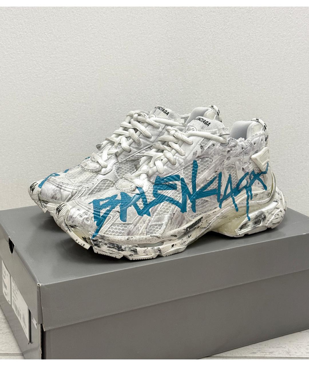 BALENCIAGA Белые низкие кроссовки / кеды, фото 2