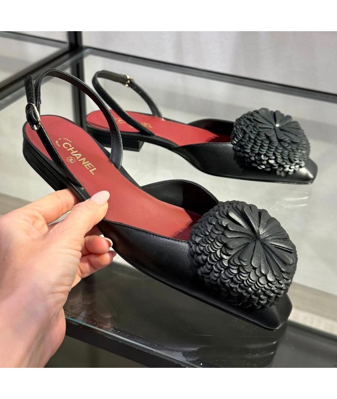 CHANEL Черные кожаные туфли, фото 4