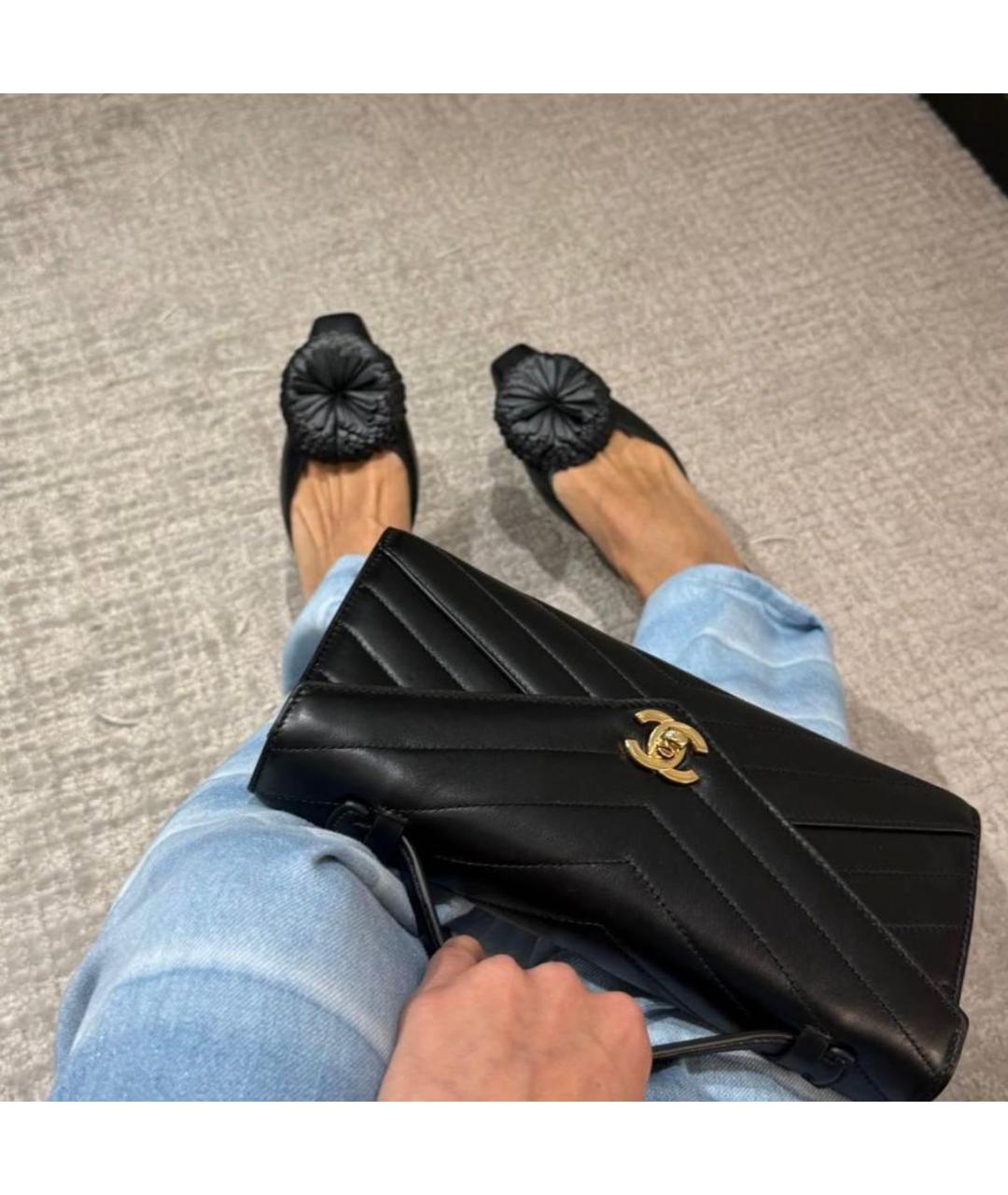 CHANEL Черные кожаные туфли, фото 2