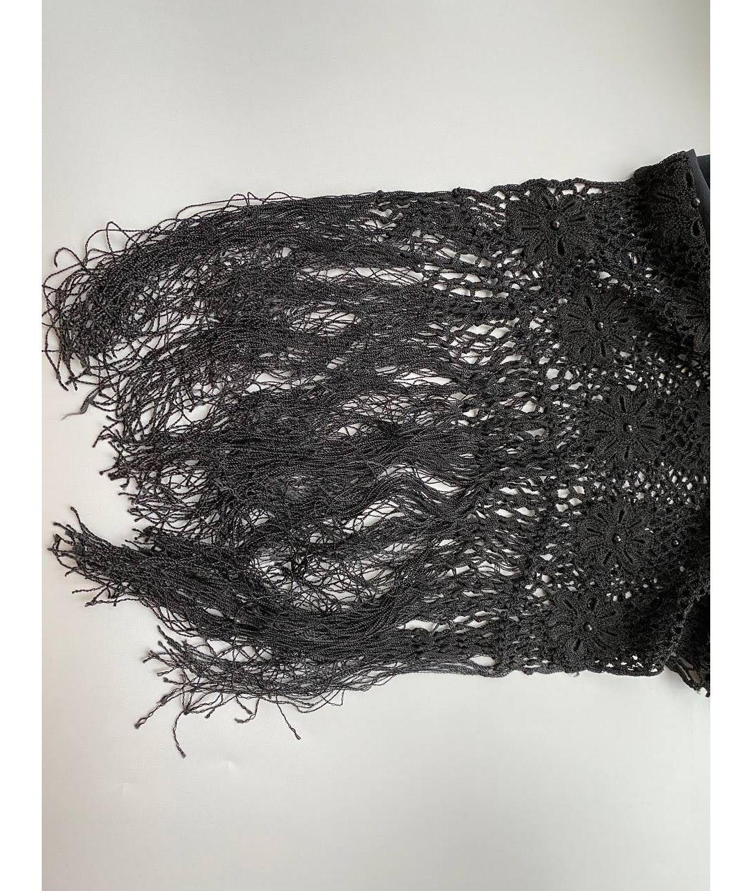 DOLCE&GABBANA Черный шелковый шарф, фото 8