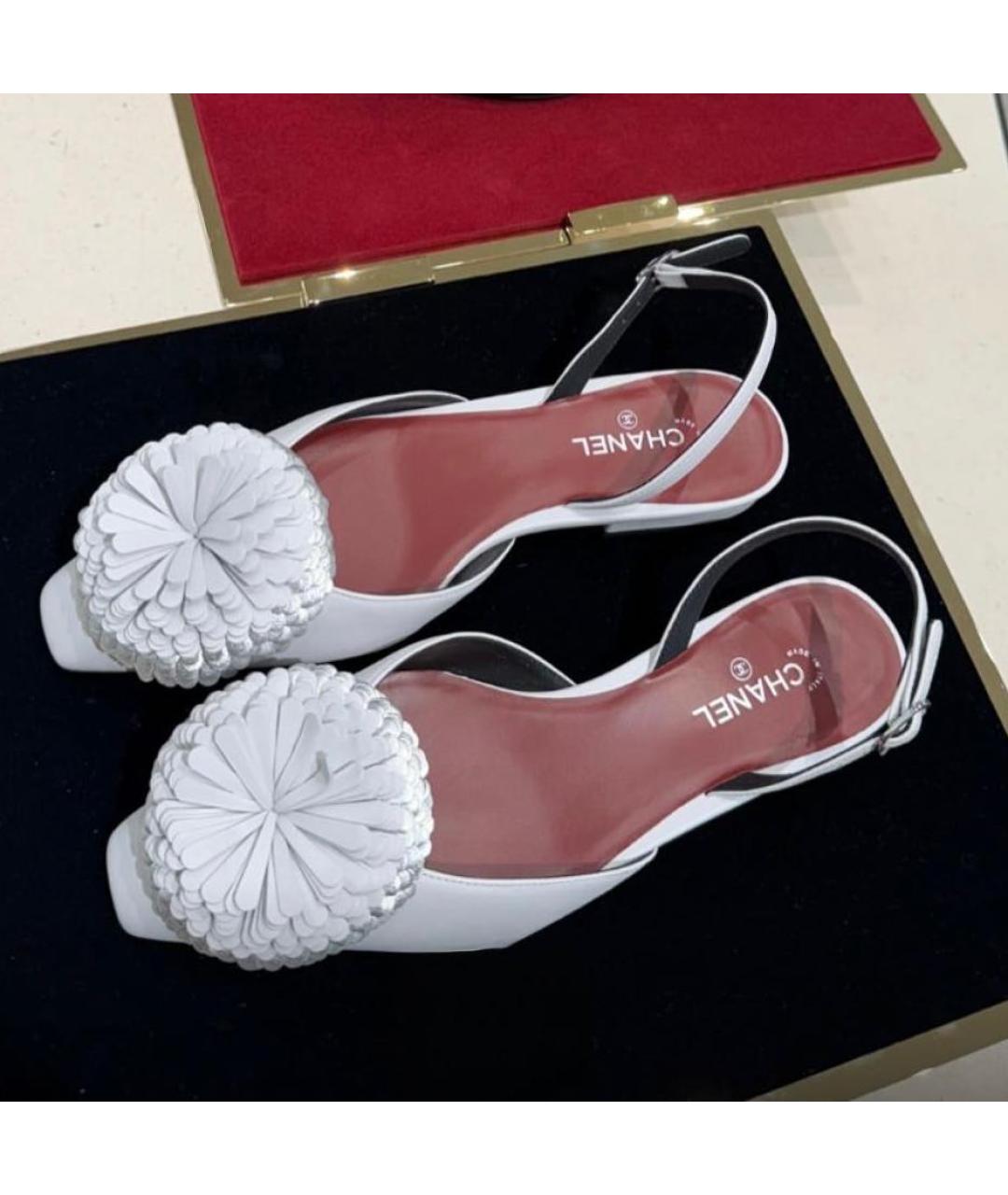 CHANEL Белые кожаные туфли, фото 3