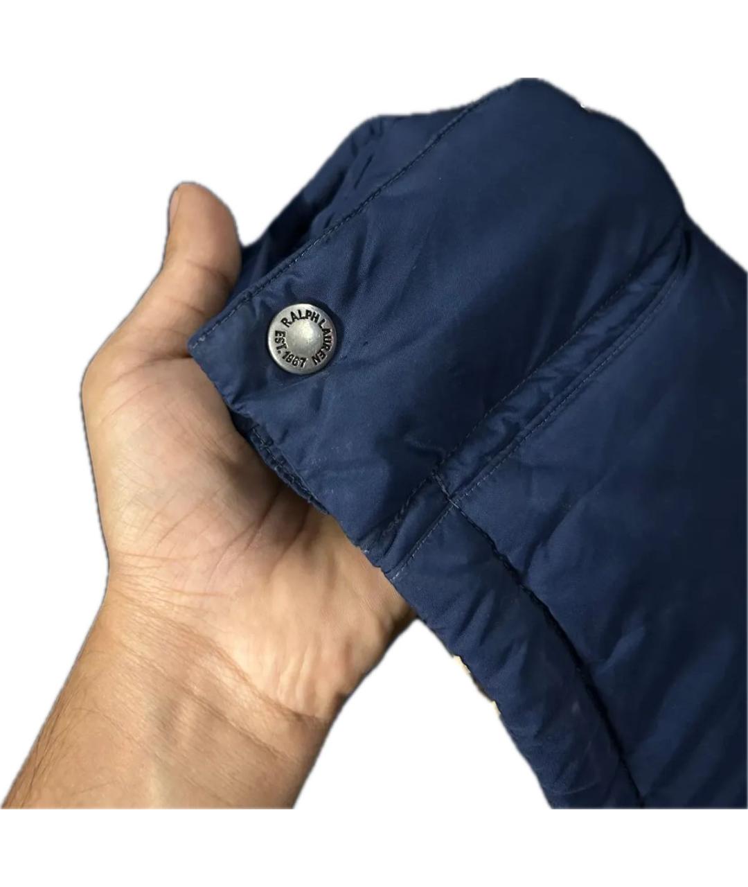 POLO RALPH LAUREN Темно-синий полиуретановый пуховик, фото 6