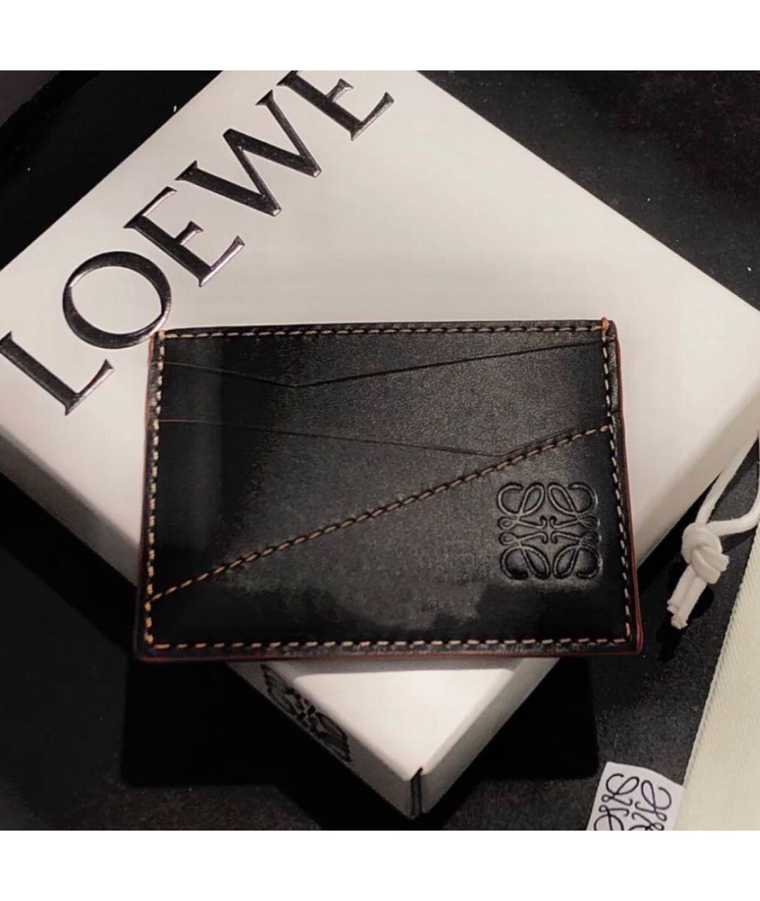 LOEWE Черный кожаный кардхолдер, фото 2