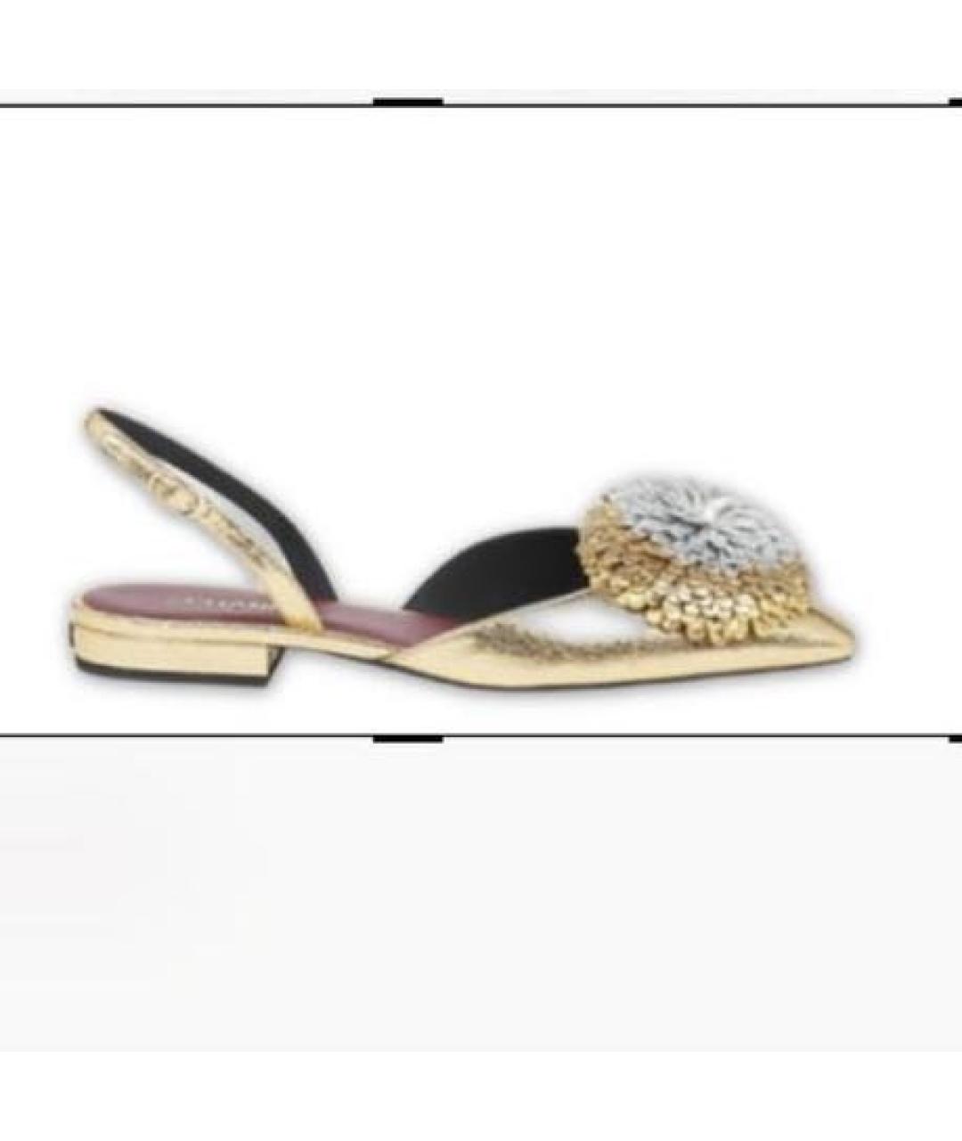 CHANEL Золотые кожаные туфли, фото 7