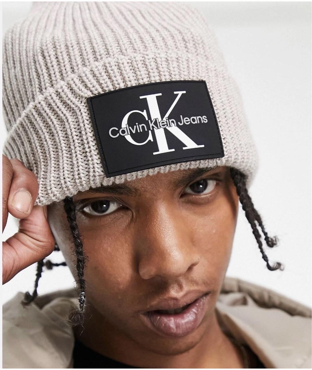 CALVIN KLEIN Бежевая шапка, фото 2