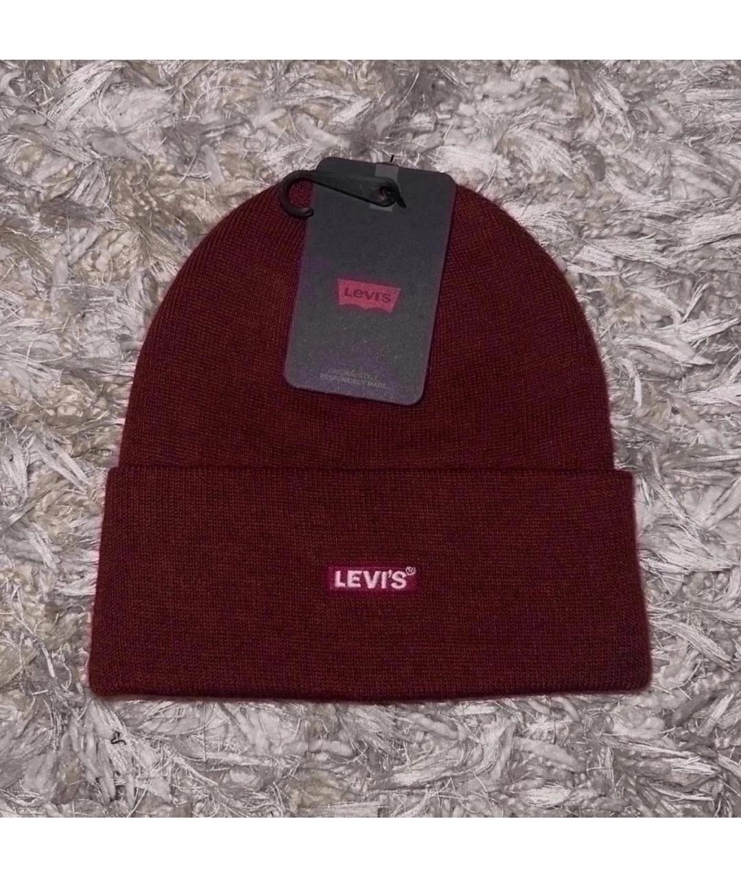 LEVI'S Бордовая шапка, фото 3