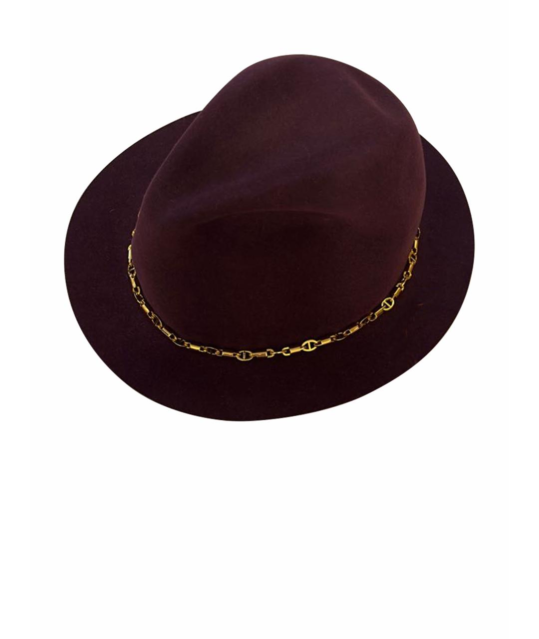 LORO PIANA Бордовая кашемировая шляпа, фото 1