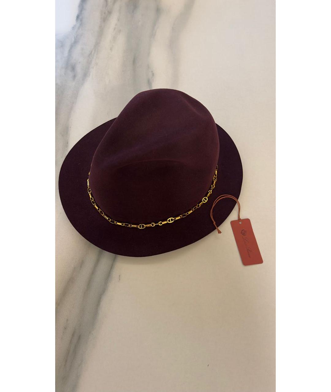LORO PIANA Бордовая кашемировая шляпа, фото 9