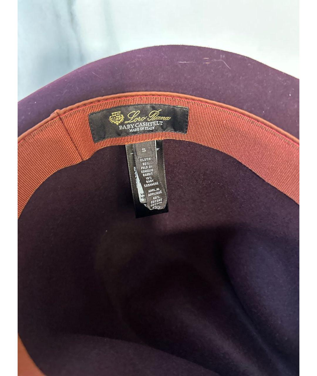 LORO PIANA Бордовая кашемировая шляпа, фото 4